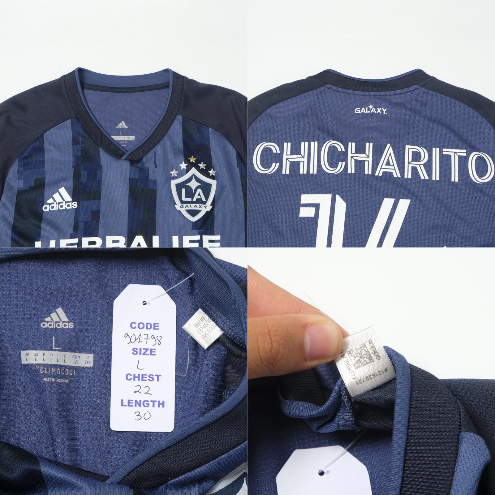 Adidas 2019/20 LA Galaxy Away Shirt MLS Chicharito (L) Size US L / EU 52-54 / 3 - 5 Thumbnail