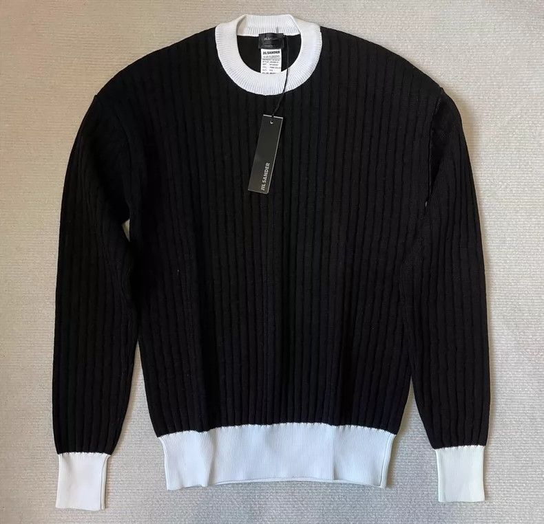Jil Sander Jil Sander Color-blocked silhouette knit sweater Size L / US 10 / IT 46 - 1 Thumbnail