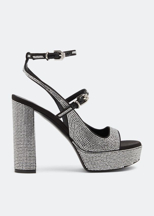Givenchy o1srvl11e1224 Voyou Platform Sandals in Black/Silver Size US 6 / IT 36 - 1 Thumbnail
