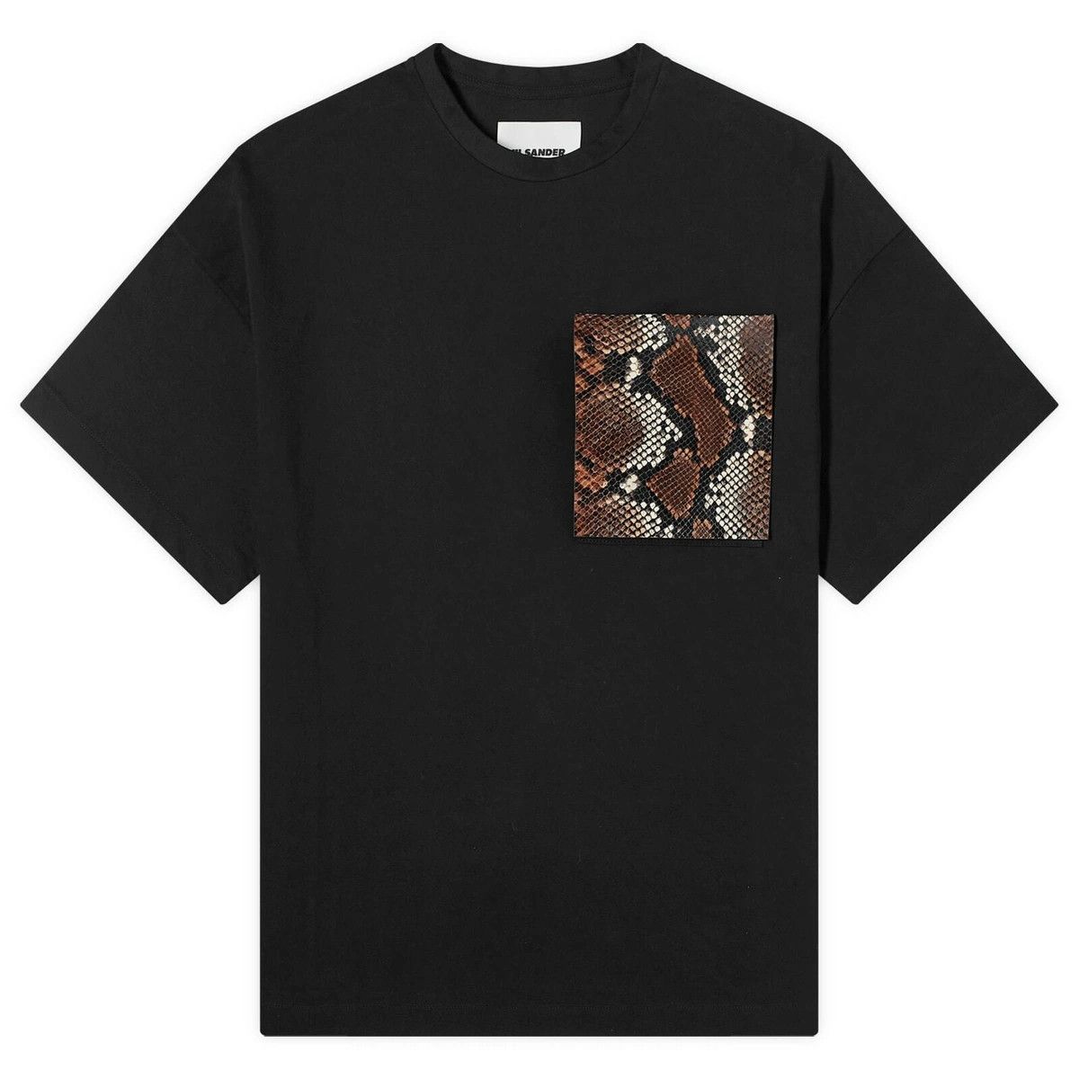 Jil Sander JIL SANDER black oversize python print chest patch t-shirt Size US M / EU 48-50 / 2 - 1 Thumbnail