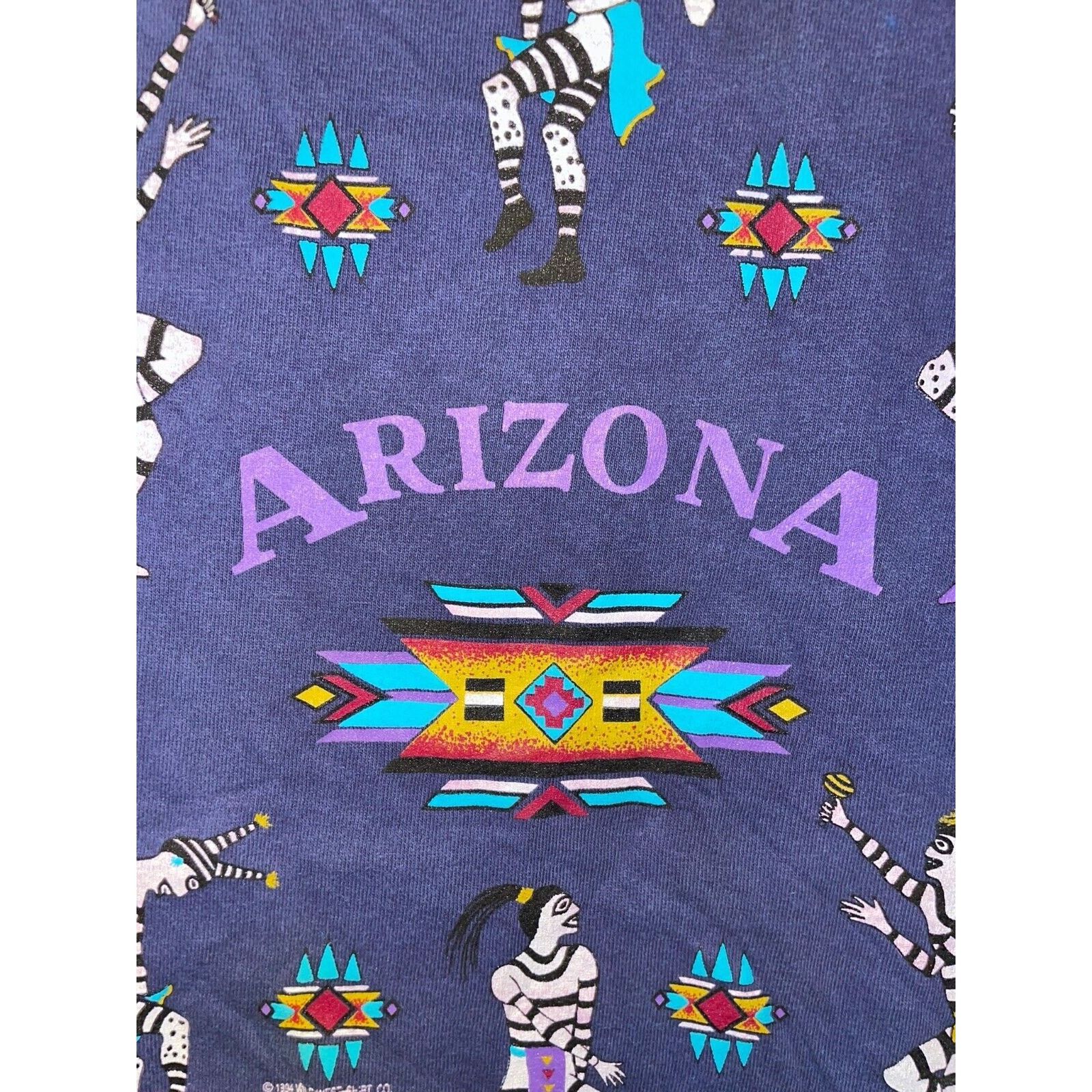 Vintage 1990s AZ Arizona Native American Striped Indian Dance Shirt Size US L / EU 52-54 / 3 - 9 Thumbnail