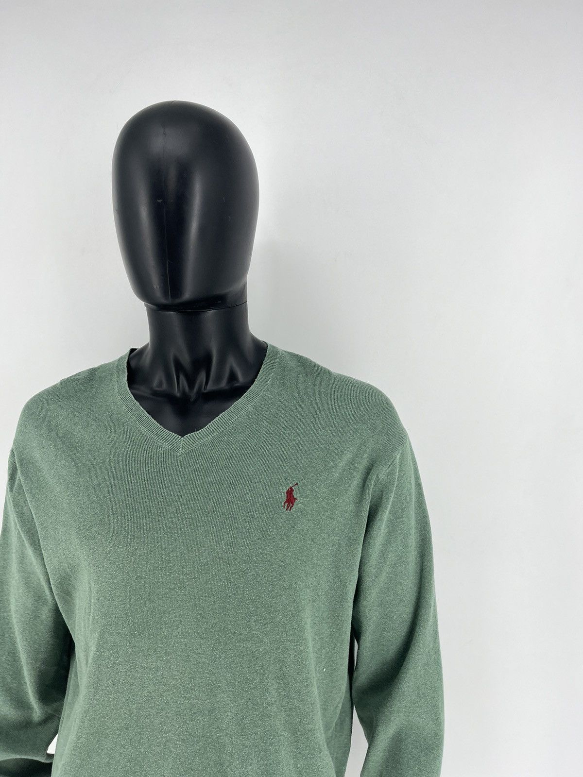 Polo Ralph Lauren × Ralph Lauren × Vintage Vintage Polo Ralph Lauren V-Neck Sweater 90s Green Size US L / EU 52-54 / 3 - 4 Thumbnail