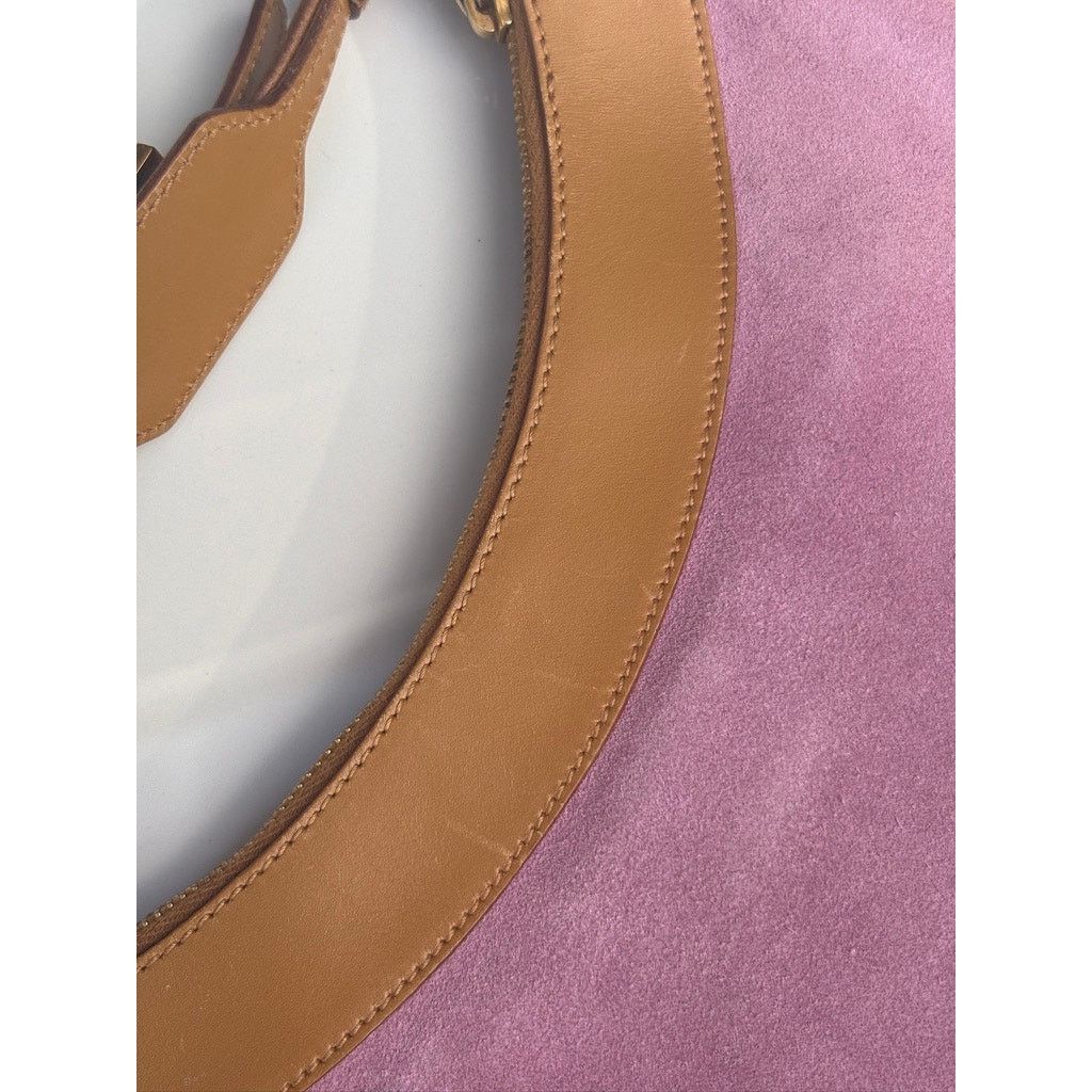 Gucci GUCCI Jackie Shoulderbag Half Moon Pink Suede Tan Leather Size ONE SIZE - 9 Thumbnail