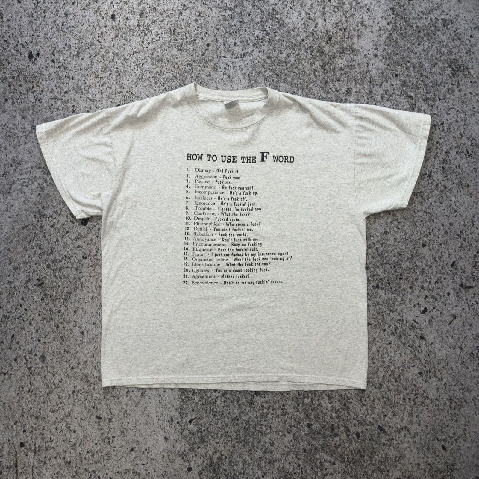 Vintage Faded Thrashed How To Use The F Word Tee ERD Grunge Chrome Size US XL / EU 56 / 4 - 1 Thumbnail