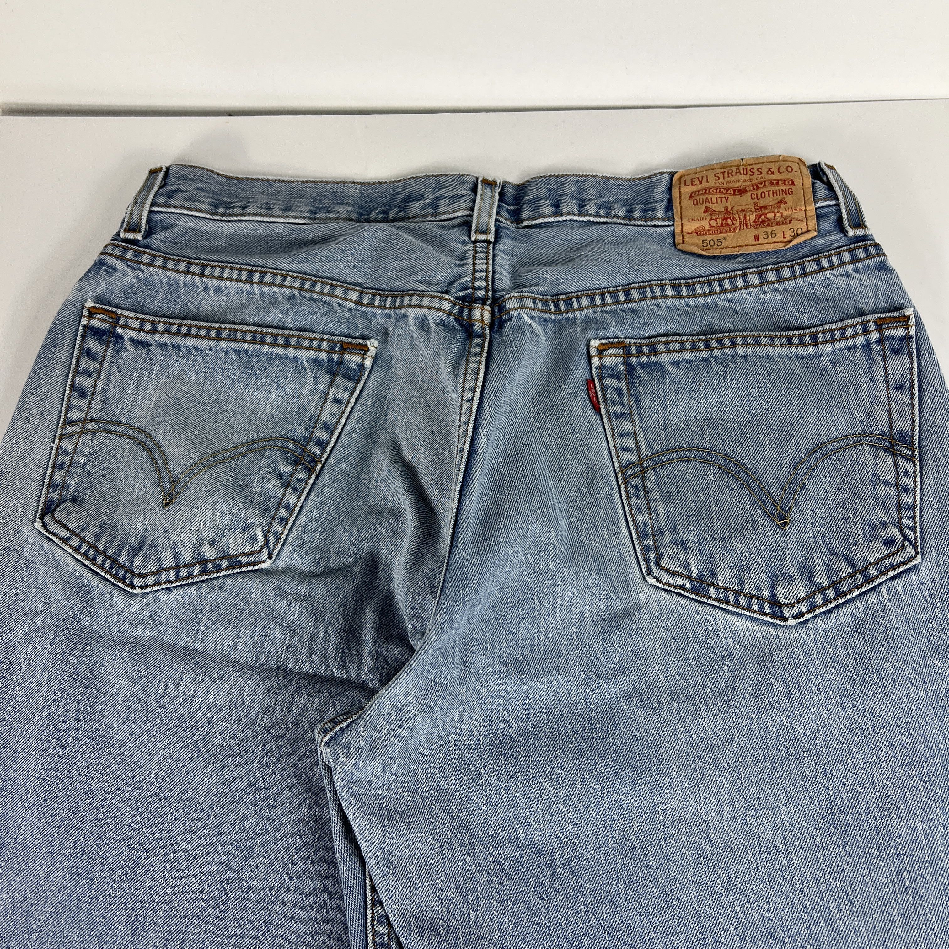 Levi's × Vintage Y2K Levi's Jeans 505 Straight Blue Faded Cotton Denim Size US 34 / EU 50 - 11 Thumbnail