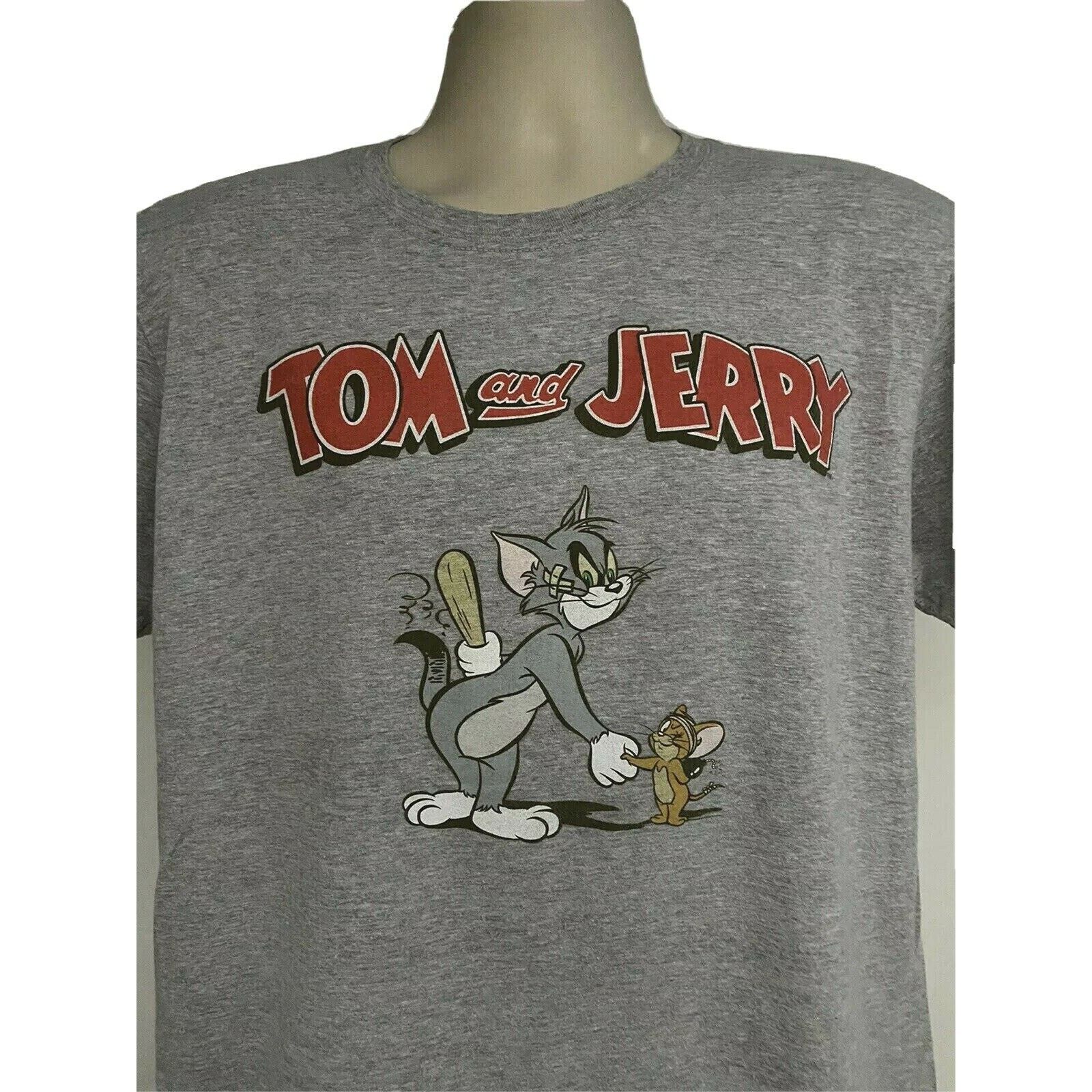 Other Tom & Jerry Gray Graphic T-Shirt Large TV Cartoon Cat Mouse Size US L / EU 52-54 / 3 - 4 Thumbnail