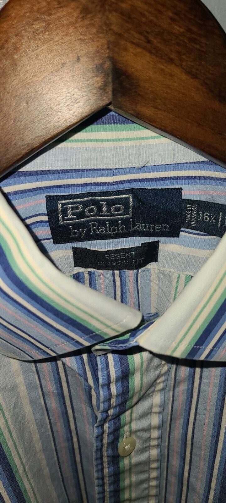 Polo Ralph Lauren Polo Ralph Lauren Shirt Men's L Blue Stripe Button Up Regent Size US L / EU 52-54 / 3 - 3 Thumbnail