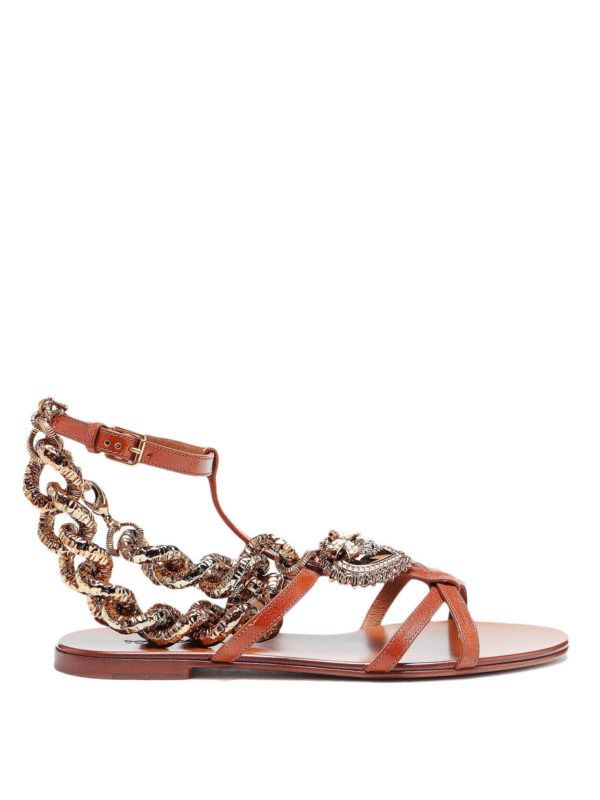o1y0925 Ankle Strap Sandals in Brown/Gold