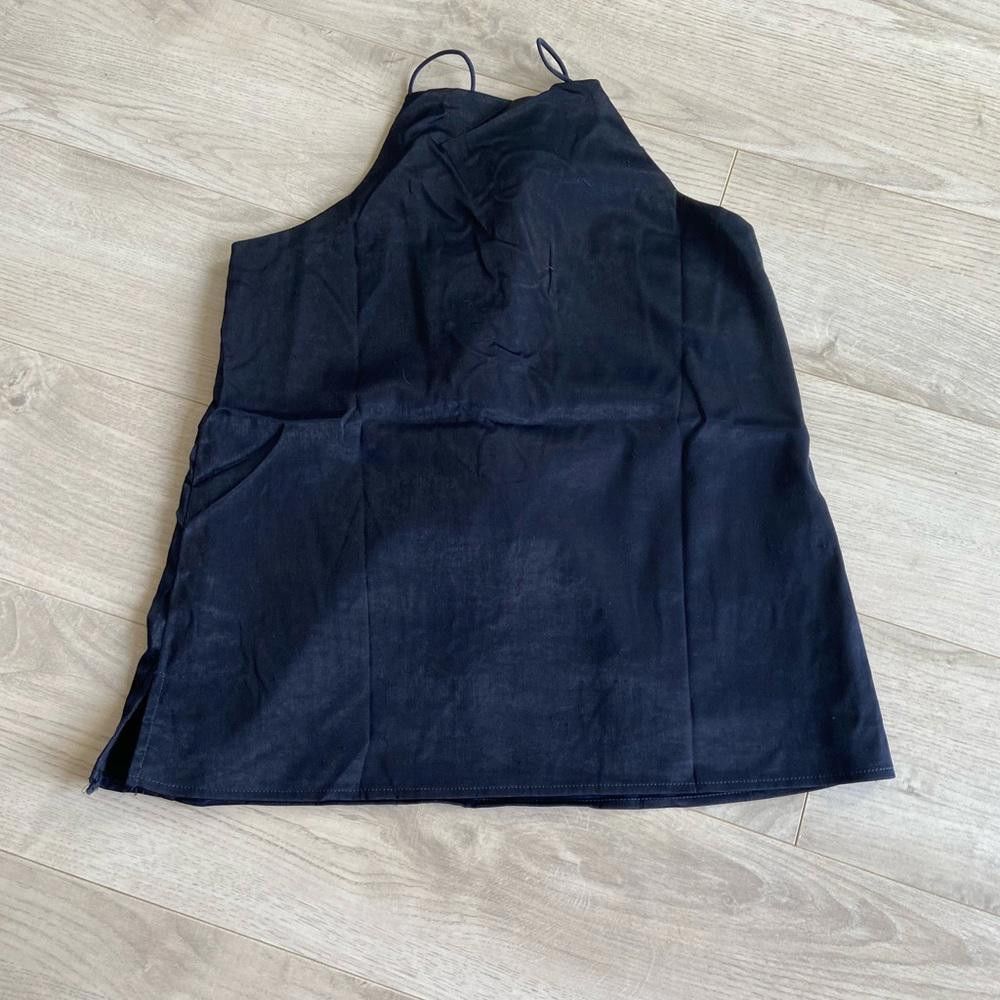 Designer Elegant Navy Blue Lace Detail Cami Top Size S / US 4 / IT 40 - 2 Thumbnail
