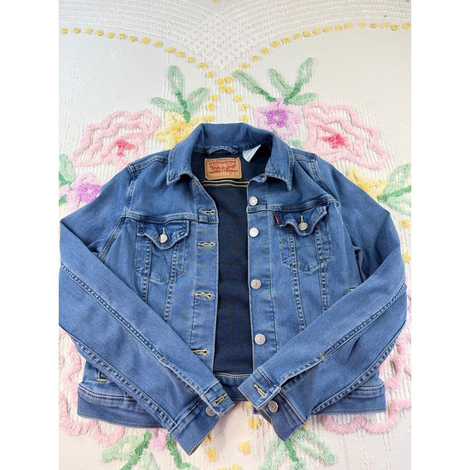 Levi's Levi Strauss & Co Womens Denim Trucker Jacket Size S Blue Size S / US 4 / IT 40 - 2 Thumbnail