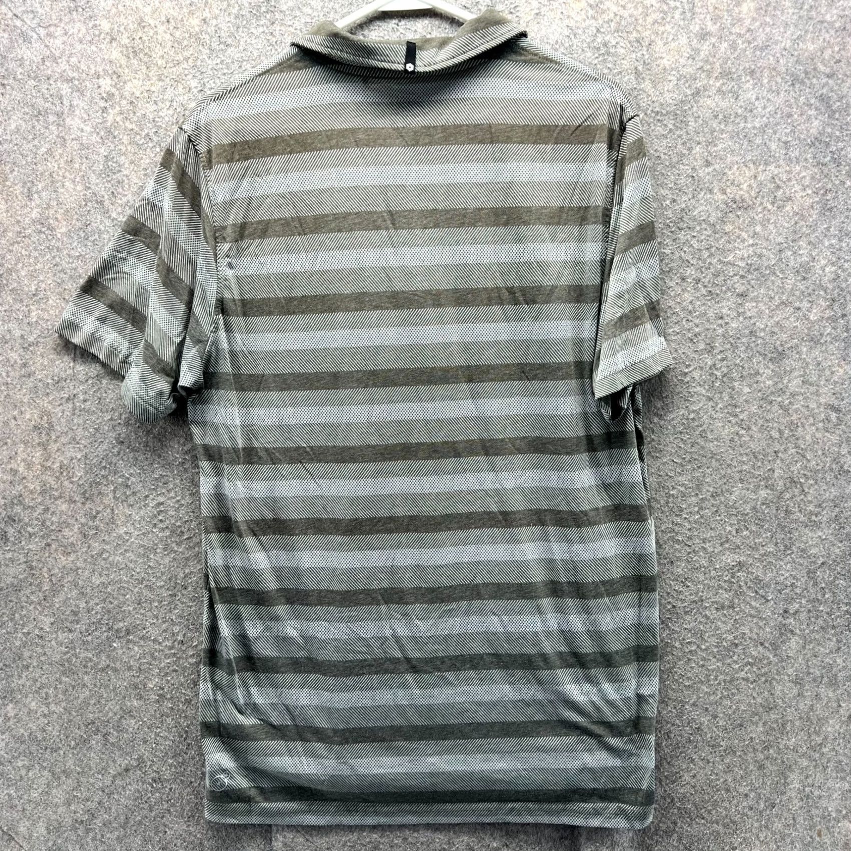 Puma VINTAGE Puma Polo Shirt Mens Large Gray Stripes Golf Preppy Performance Stretch Shirt Size US L / EU 52-54 / 3 - 2 Thumbnail