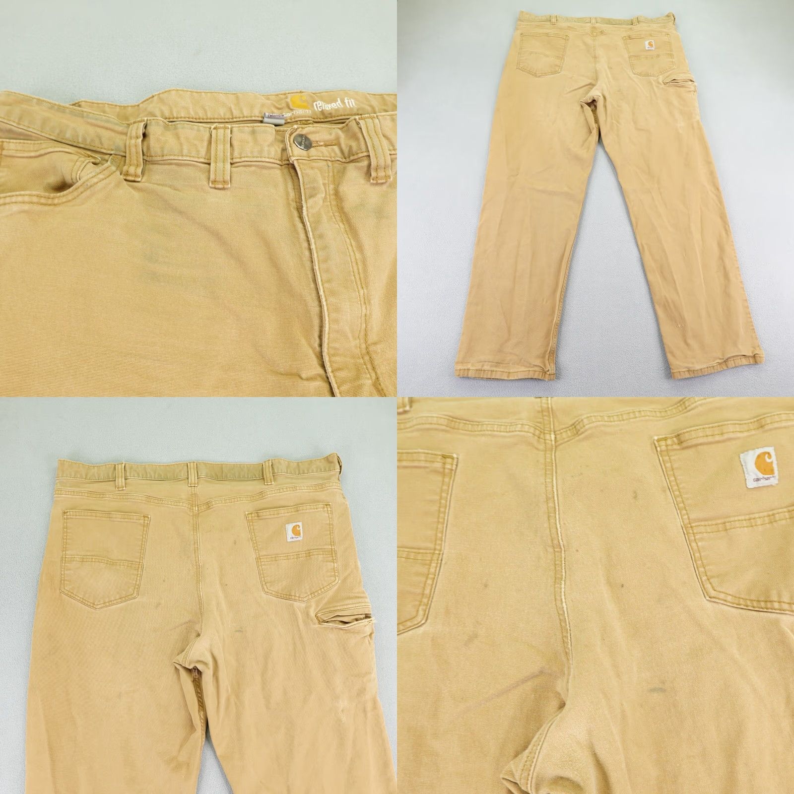 Carhartt VINTAGE Carhartt Pants Mens 44x32 Khaki Beige Relaxed Fit Rugged Flex 5 Pocket Work Size US 41 - 8 Thumbnail