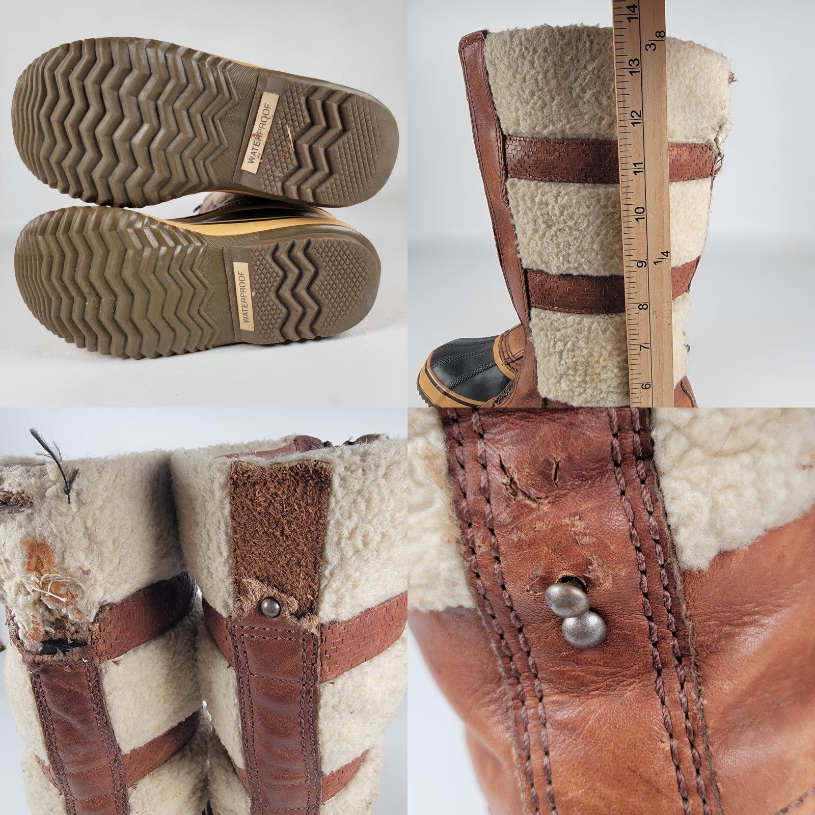 SOREL Sorel NL1586-319 Helen Of Tundra II Boots Womens Brown Leather Winter 9 M EU 40 Casual Mid-Calf Lace Up Round Toe Flat Heel Winter boots Size US 9 / IT 39 - 8 Thumbnail