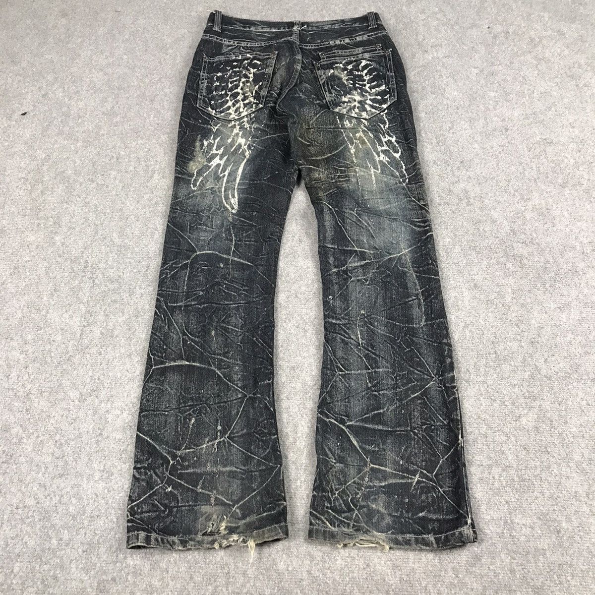 If Six Was Nine FLARE DISTRESSED NYLAUS RUSTY DENIM BOOT CUT PANTS Size US 28 / EU 44 - 9 Thumbnail