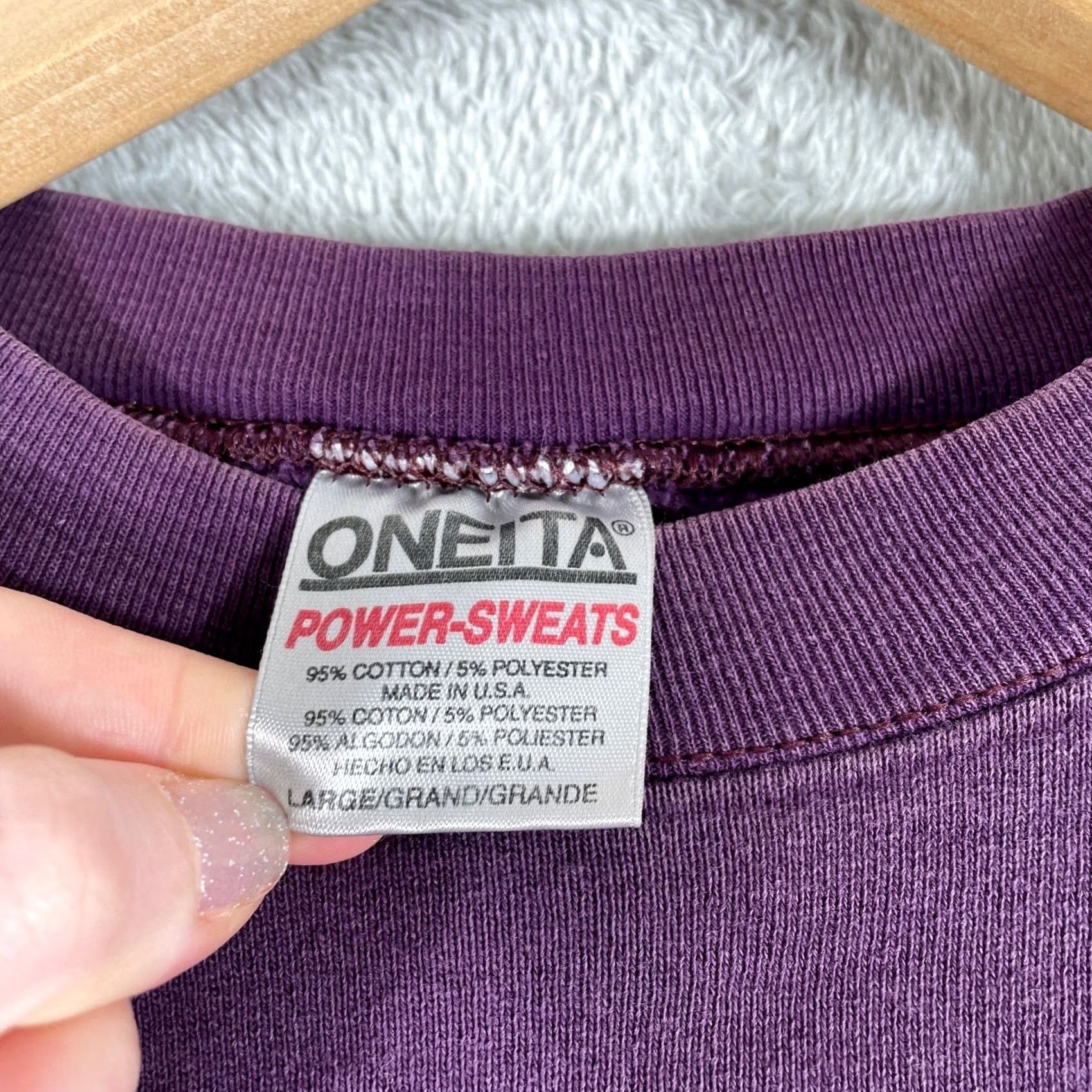 Vintage VINTAGE Oneita Sweatshirt Mens Large Purple Graphic Made in USA Venice Beach 90s Size US L / EU 52-54 / 3 - 3 Thumbnail