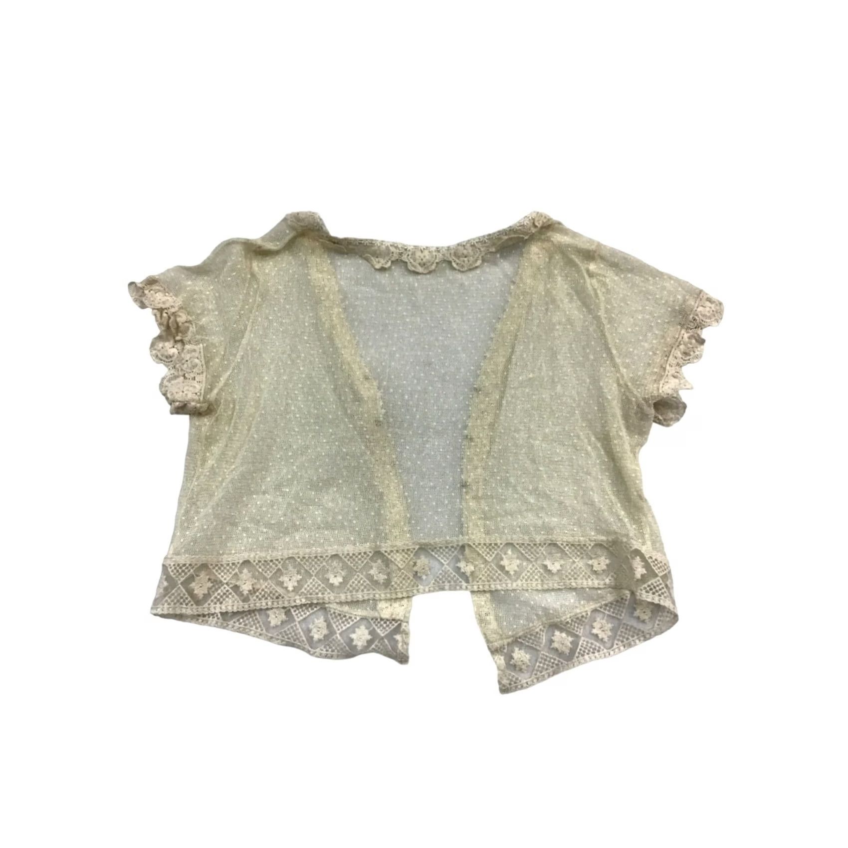 Vintage VINTAGE Ultra Pink Womens Cardigan Lace Ivory S/M Womens, Cardigan, Lace, Ivory, Size S/M, Pre-Owned Like New, 1960 Size S / US 4 / IT 40 - 2 Thumbnail