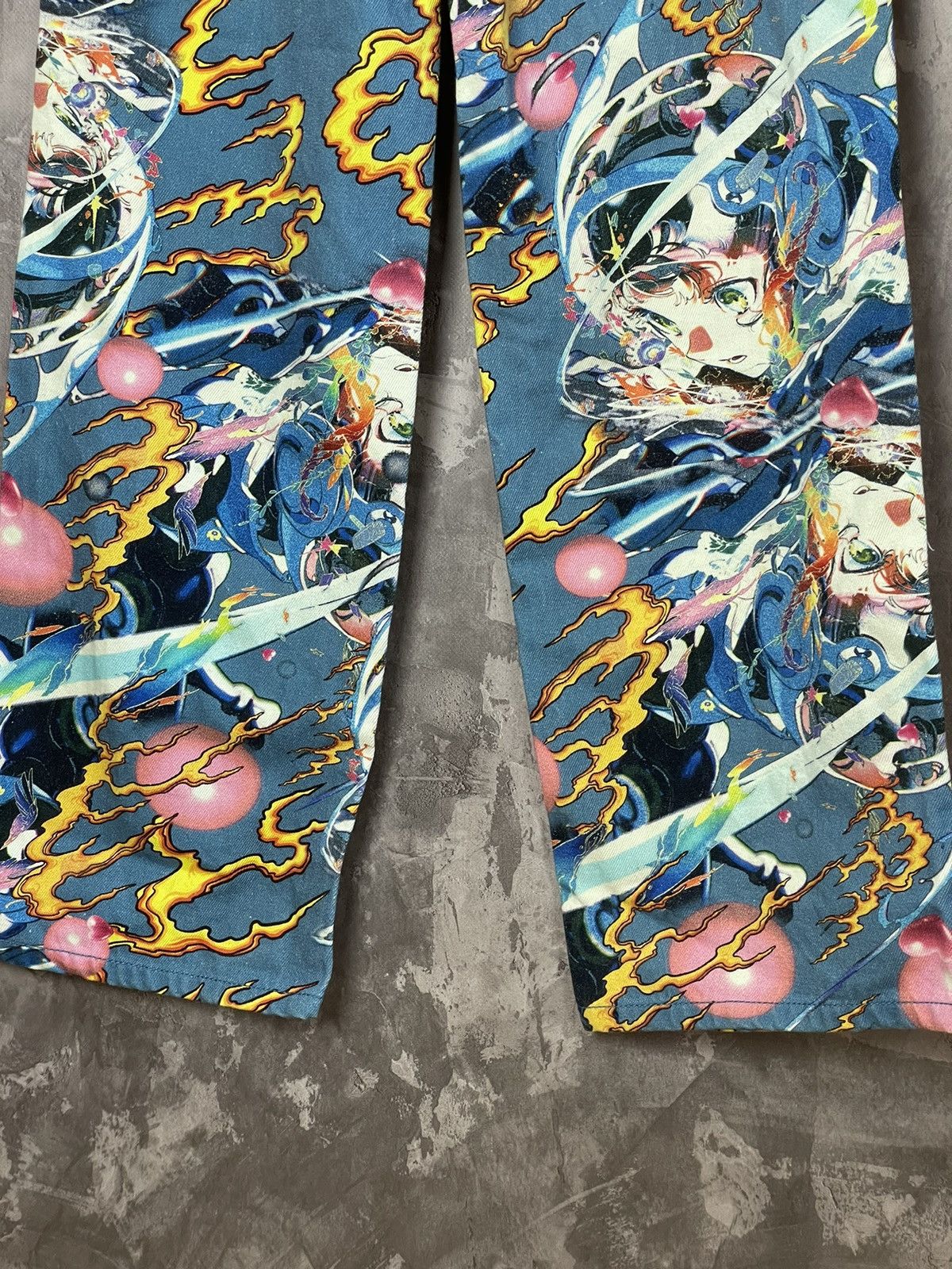 Anime × Japanese Brand Crazy Japanese Brand Anime Overprint Jeans Y2K Size 28" / US 6 / IT 42 - 11 Thumbnail
