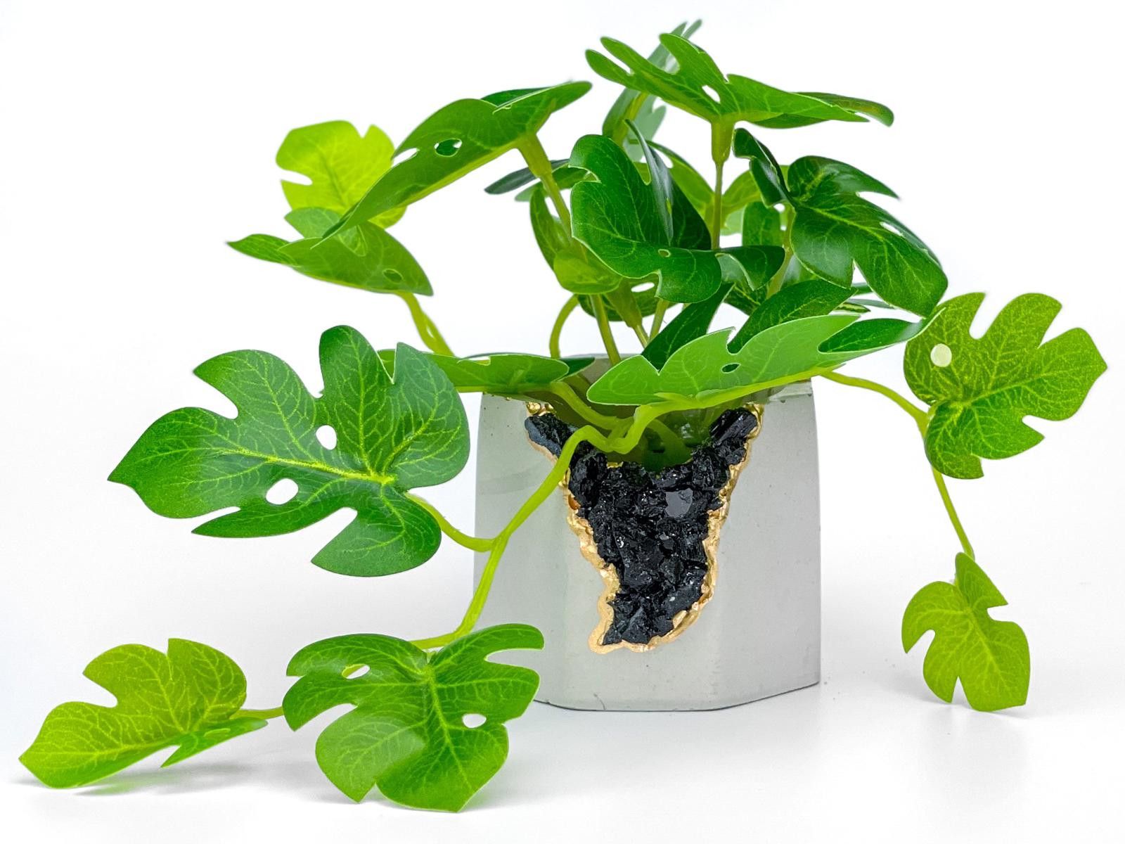 Other Black Tourmaline Geode Planter Handmade Succulent Pot yoga Size ONE SIZE - 8 Thumbnail