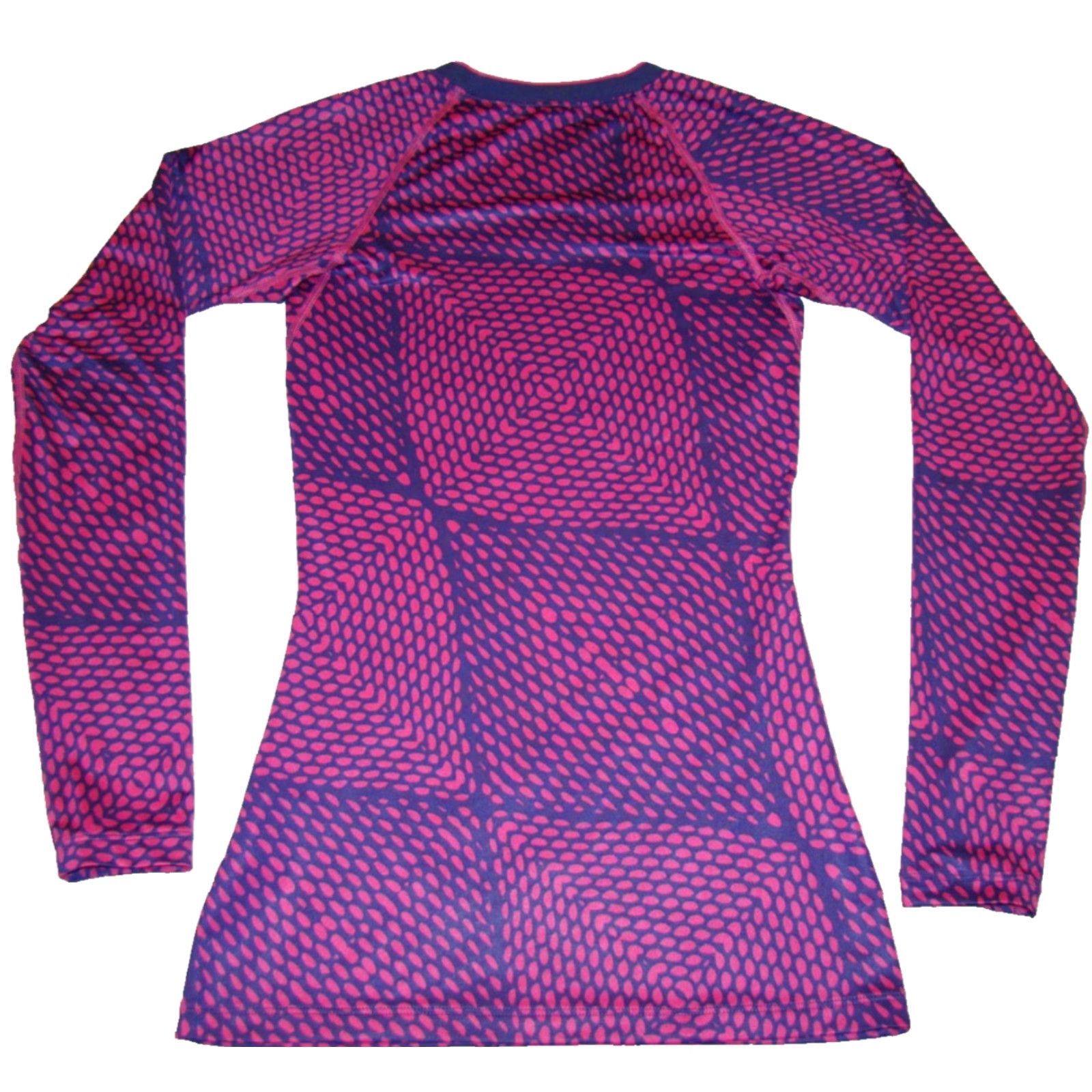 Nike Nike Pro Dri-Fit Womens XS Long Sleeve V-Neck Purple Pink Geometric Fitted Top Size XS / US 0-2 / IT 36-38 - 6 Thumbnail