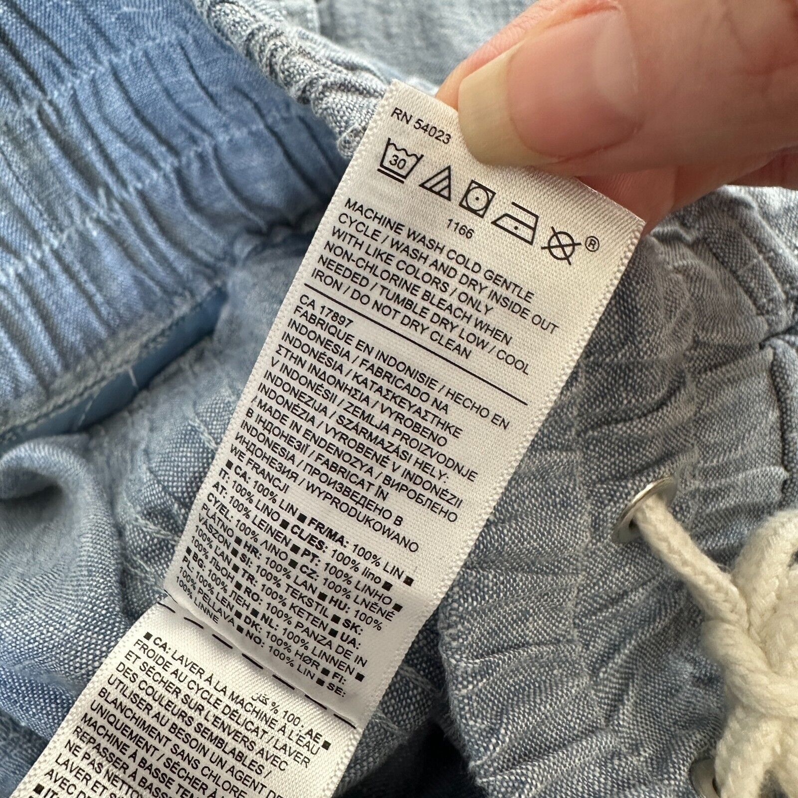 Athleta Athleta Chambray Cabo Linen Jogger Tie Waist Front Zip 4 Size 27" / US 4 / IT 40 - 11 Thumbnail