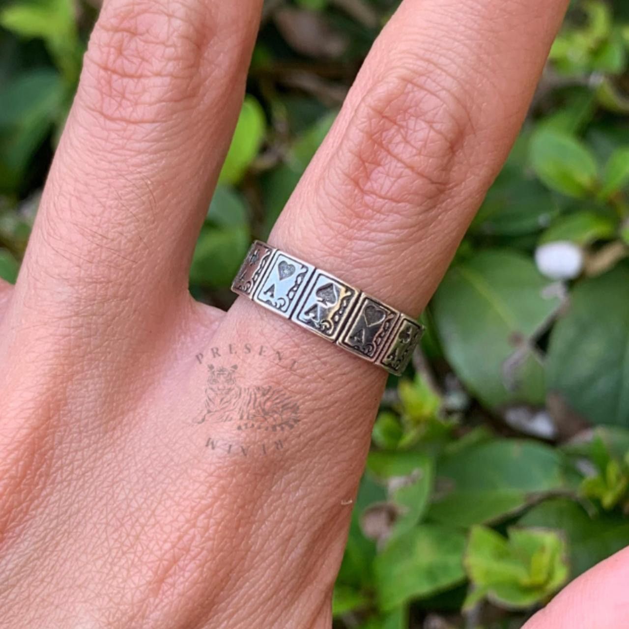 Japanese Brand × Vintage Ace Cards Adjustable Ring Size ONE SIZE - 2 Thumbnail