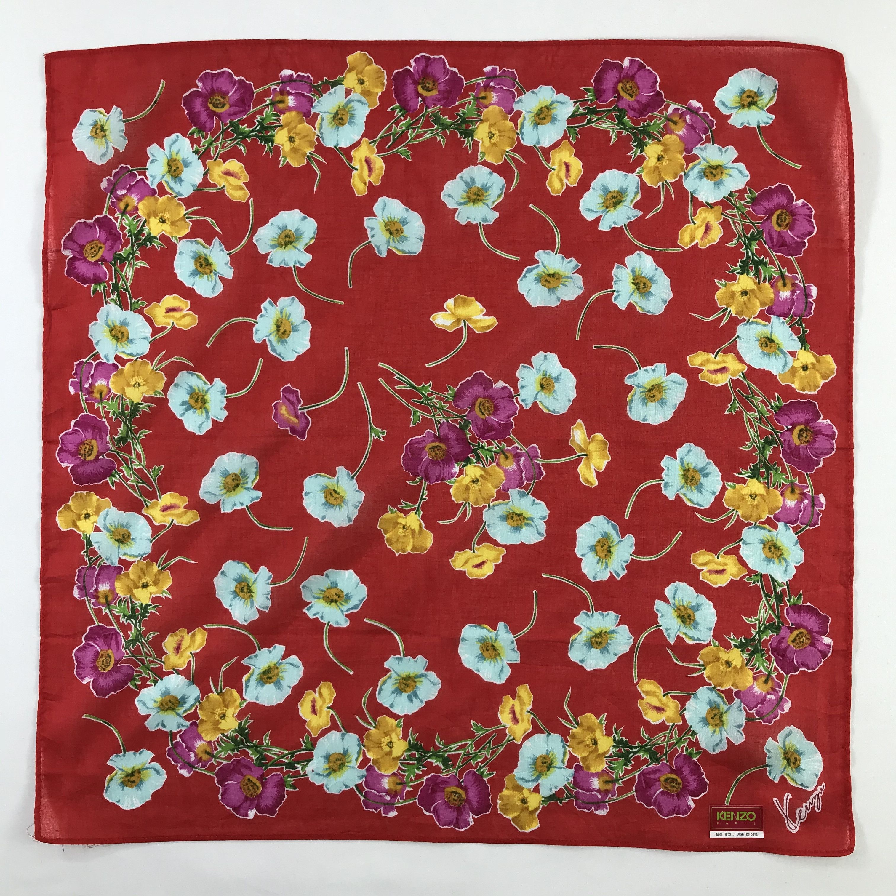 Kenzo × Vintage Kenzo Bandana / Handkerchief / Neckerchief - S585 Size ONE SIZE - 1 Thumbnail