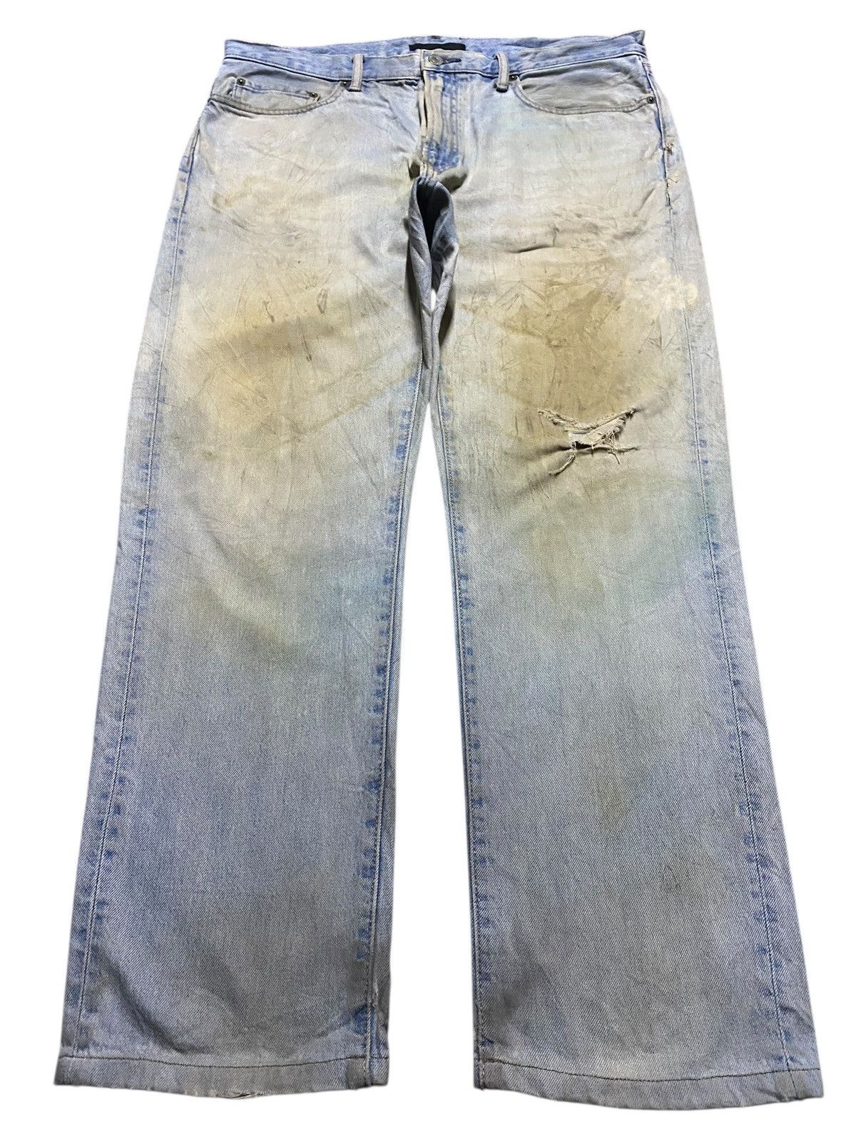 Japanese Brand Vintage Japanese Brand Uniqlo Crazy Mud Wash Distressed Jean Size US 36 / EU 52 - 1 Thumbnail