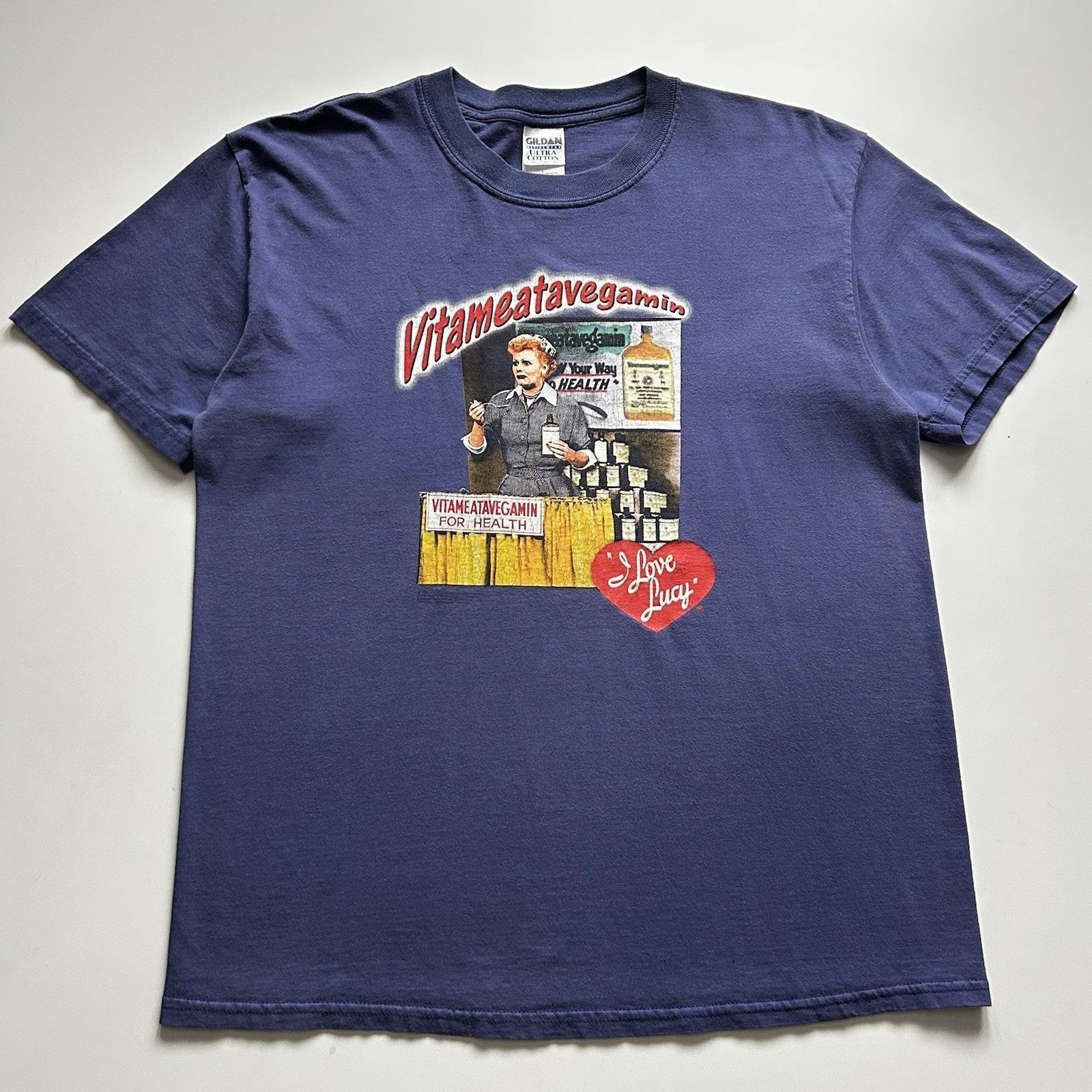 Gildan Vintage I Love Lucy Vitameataveganin T Shirt Large Y2K Retro Size US L / EU 52-54 / 3 - 1 Thumbnail