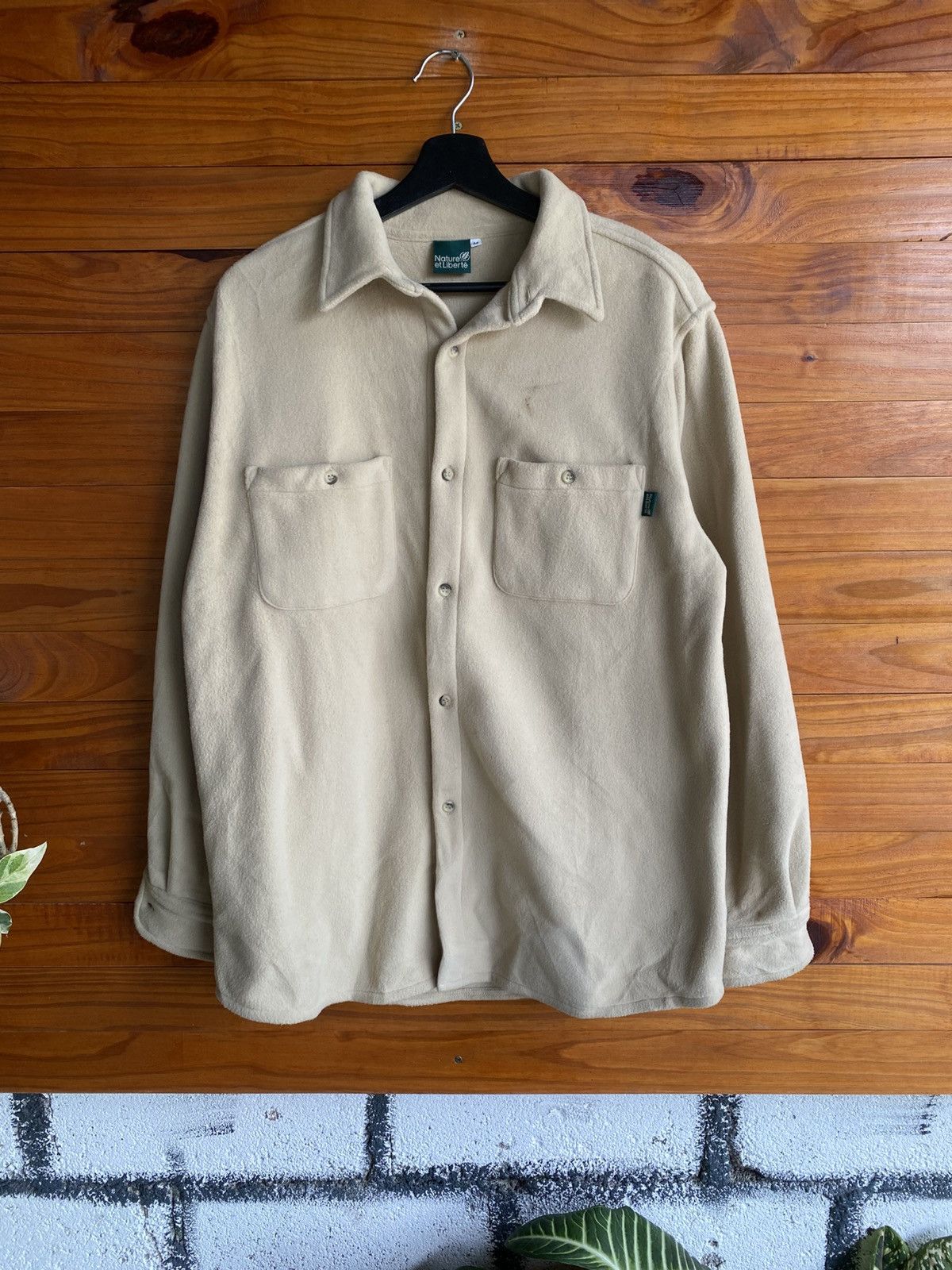 Vintage Nature et Liberté Beige Fleece Shirt Jacket | Minimalist Size US M / EU 48-50 / 2 - 3 Thumbnail