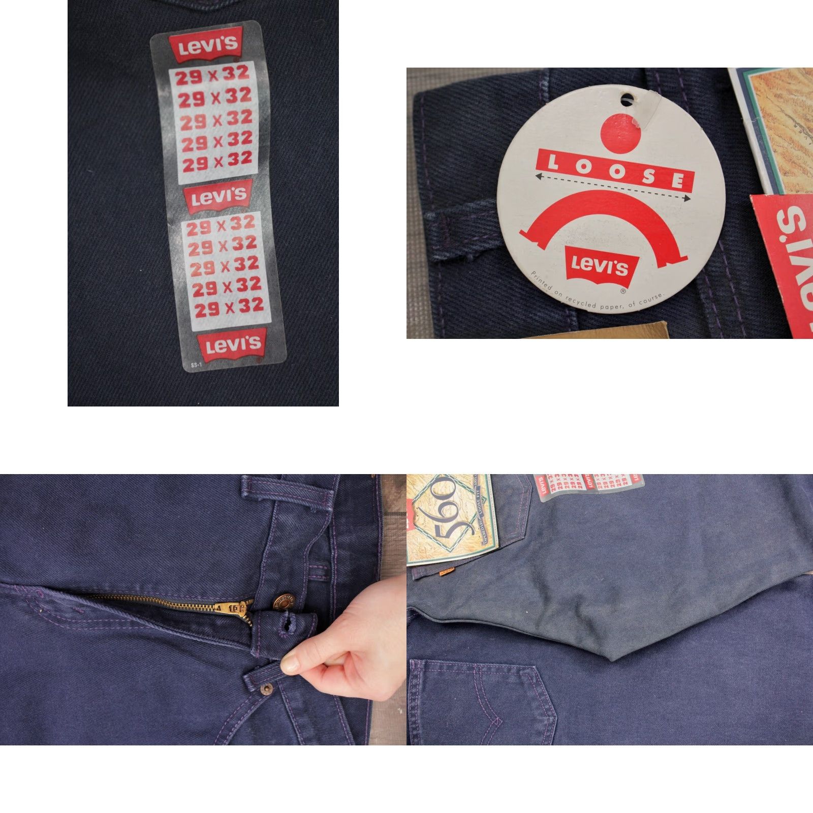 Levi's Levi's 560 Jeans Shirt Levi's 560 Jeans Mens 29x32 Blue 1990s VTG Original Peg/Tapered Cotton 90s Boys Girls Mens Womens Size US 29 - 8 Thumbnail