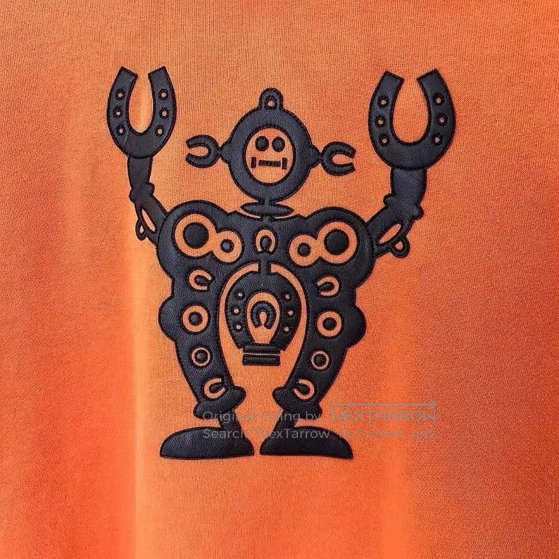 Hermes Hermes Orange Robot Leather Hooded Sweatshirt Size US M / EU 48-50 / 2 - 3 Thumbnail