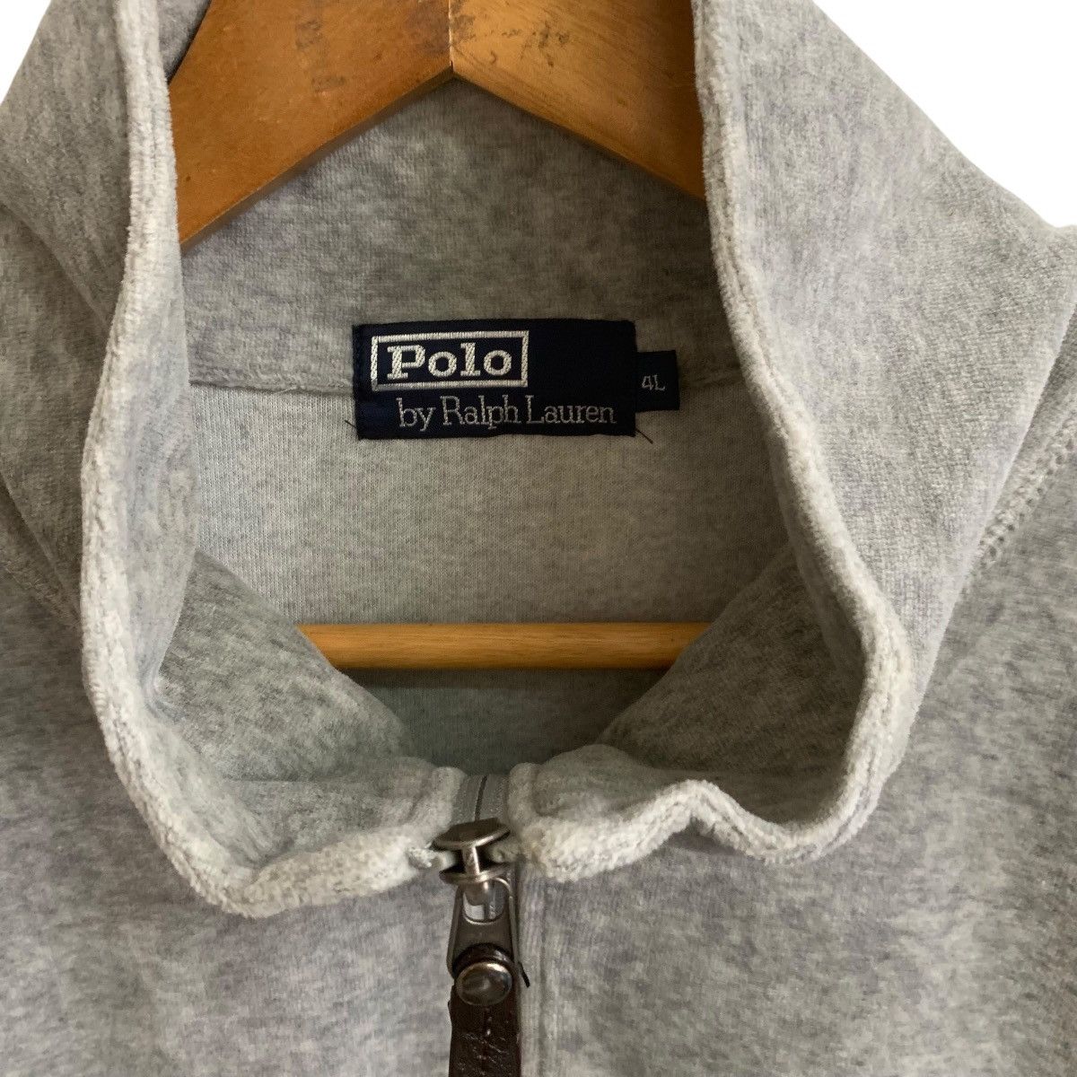 Polo Ralph Lauren × Vintage Polo Ralph Lauren Grey Fleece Jumper Sweatshirt XL Size US XL / EU 56 / 4 - 3 Thumbnail