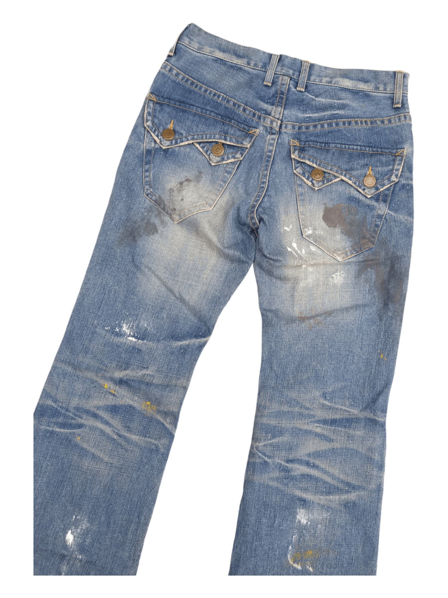 Japanese Brand Rattle Trap Paint Skin Mud Max Minimalist Flare Denim Size US 28 / EU 44 - 8 Thumbnail