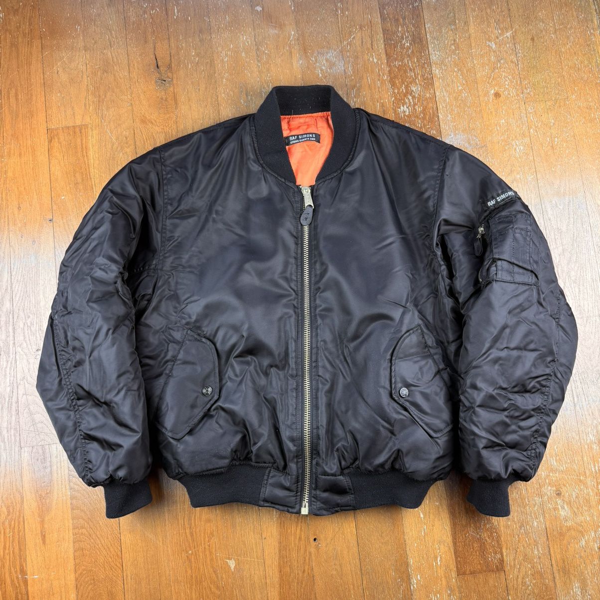 Raf Simons AW 2001 Riot! Riot! Riot! Patched Bomber | Grailed