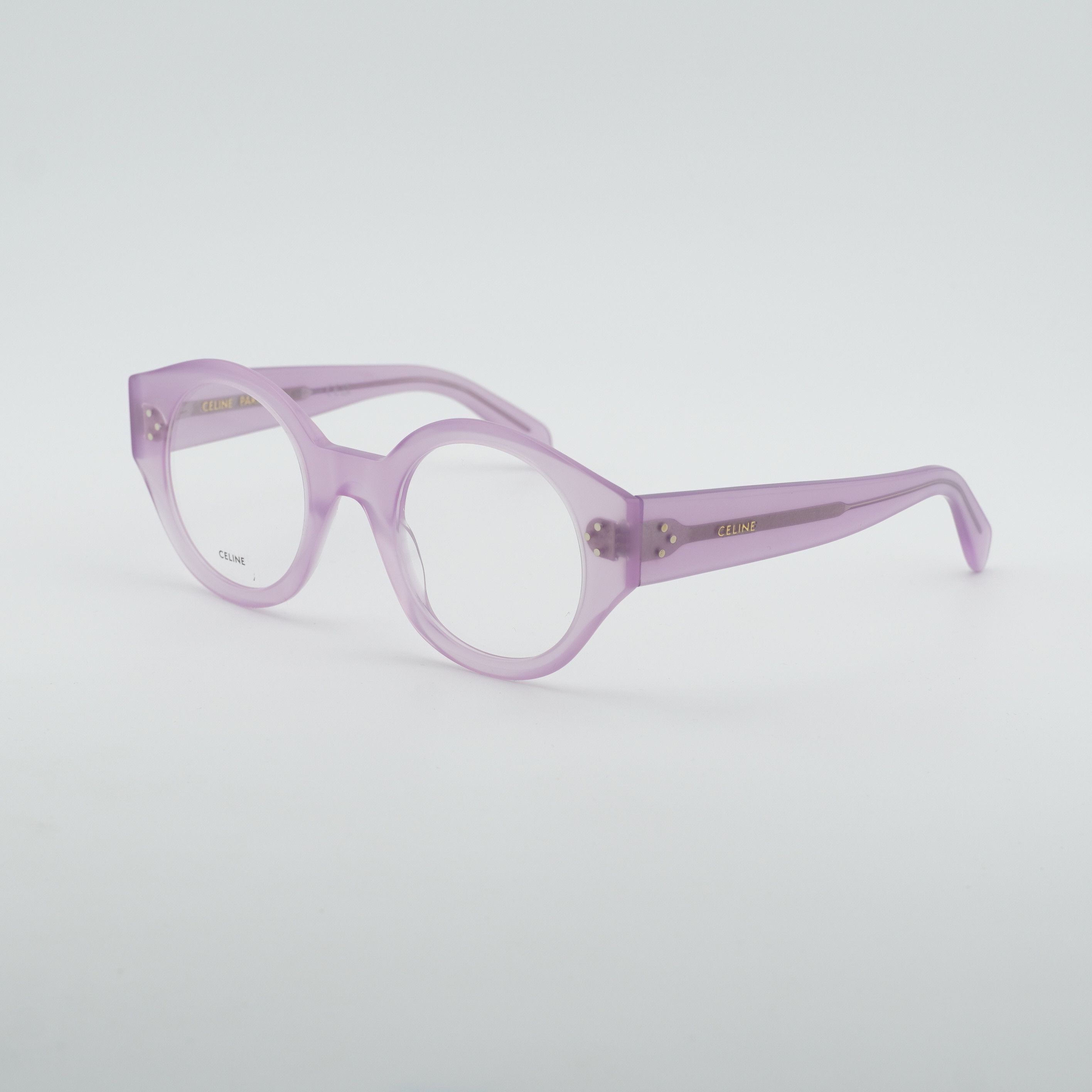 Celine Celine CL50123I 078 Eyeglasses Shiny Lilac 48mm Round Frame Size ONE SIZE - 9 Thumbnail