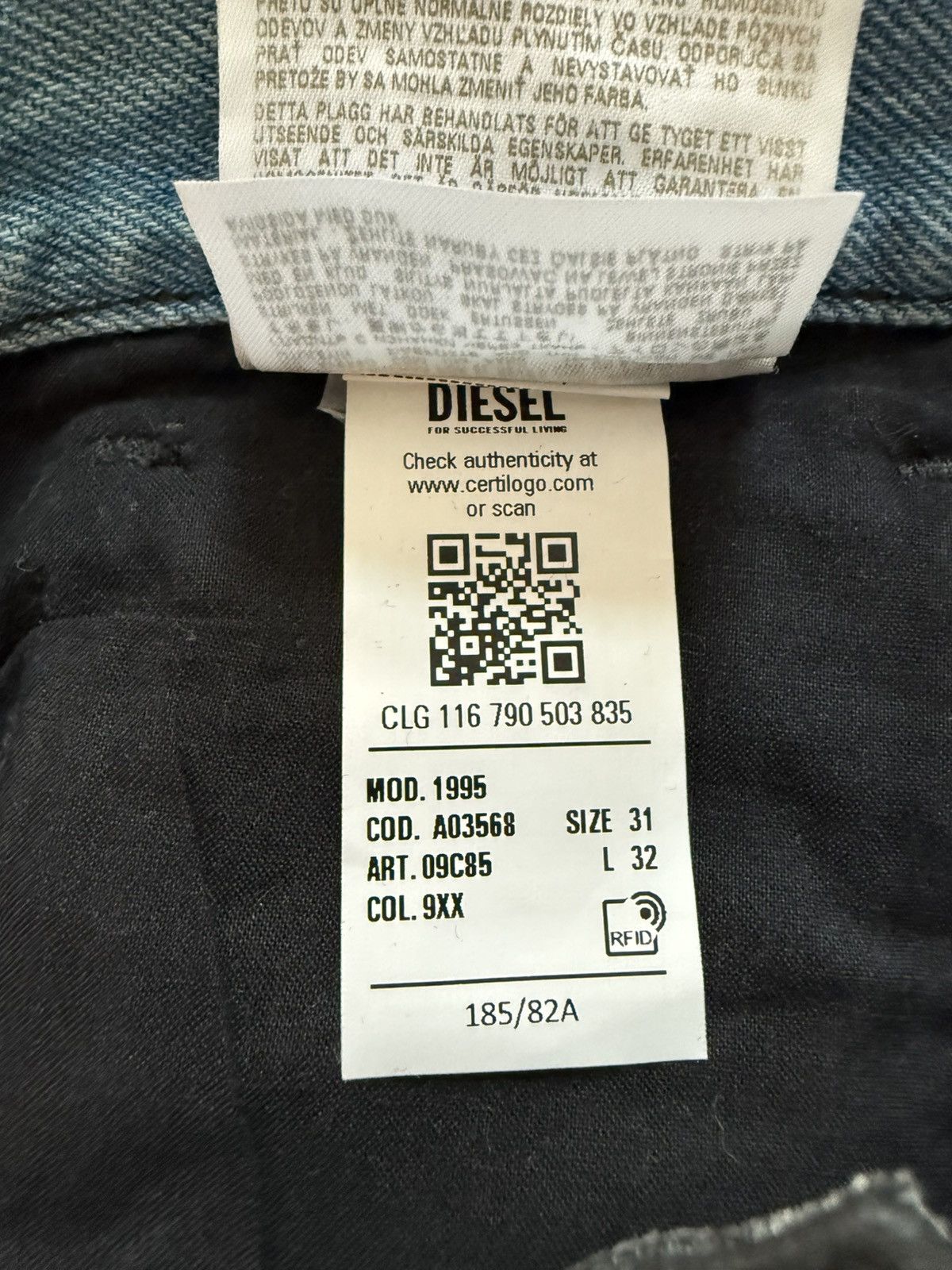 Diesel Diesel Slim Fit Metallic Jeans Size US 31 - 5 Thumbnail