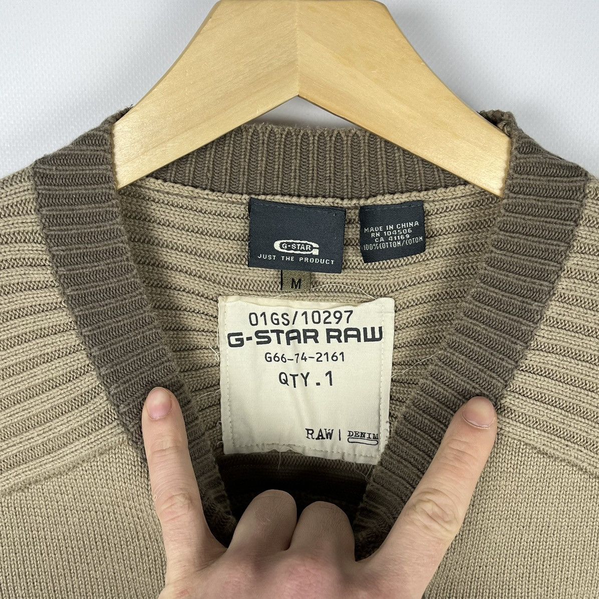 G-Star Vintage G Star Raw avant garde ribbed big logo sweater 90’s Size US M / EU 48-50 / 2 - 5 Thumbnail