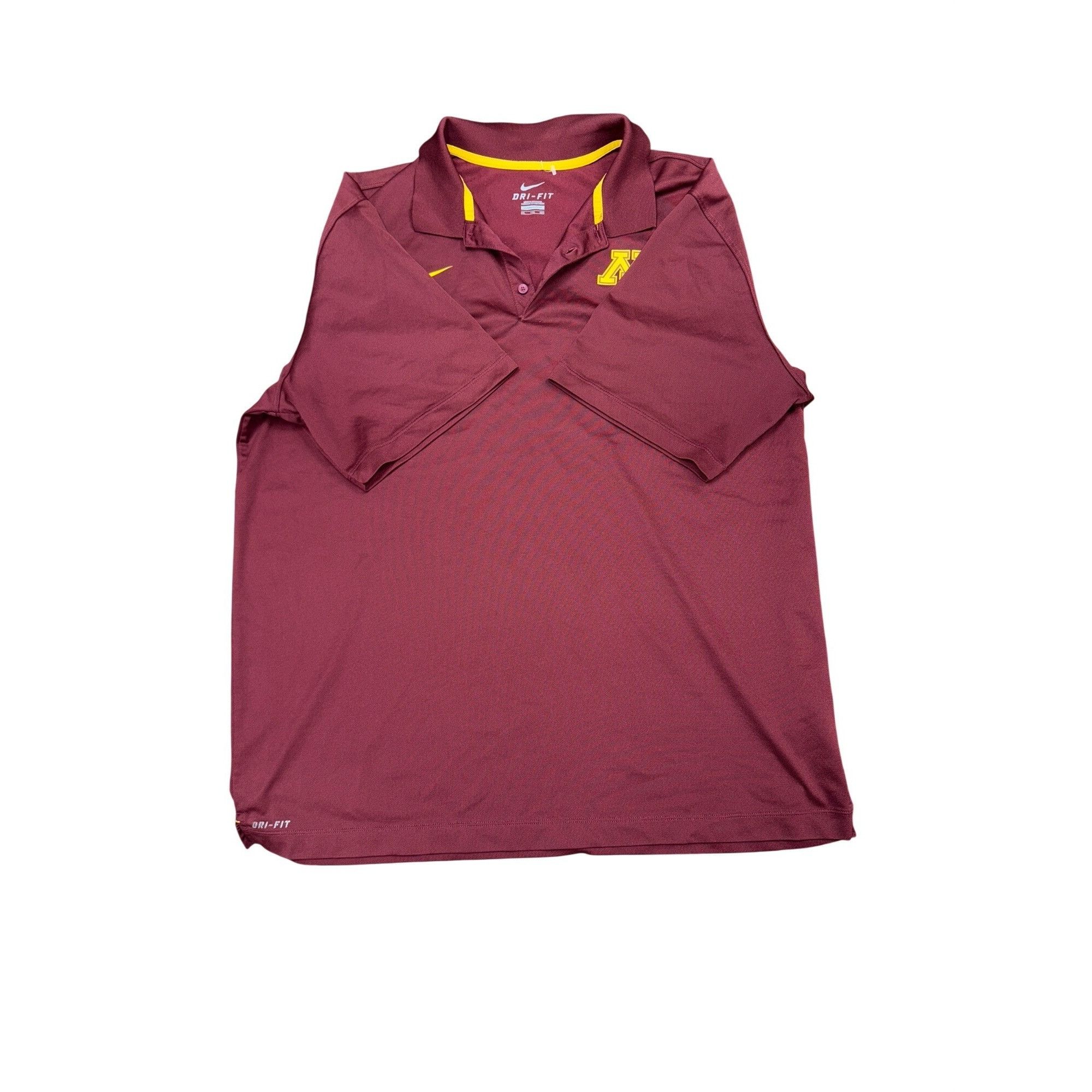 Nike Nike Maroon Dri-Fit Polo Shirt With Minnesota Golden Gophers Size US XXL / EU 58 / 5 - 6 Thumbnail