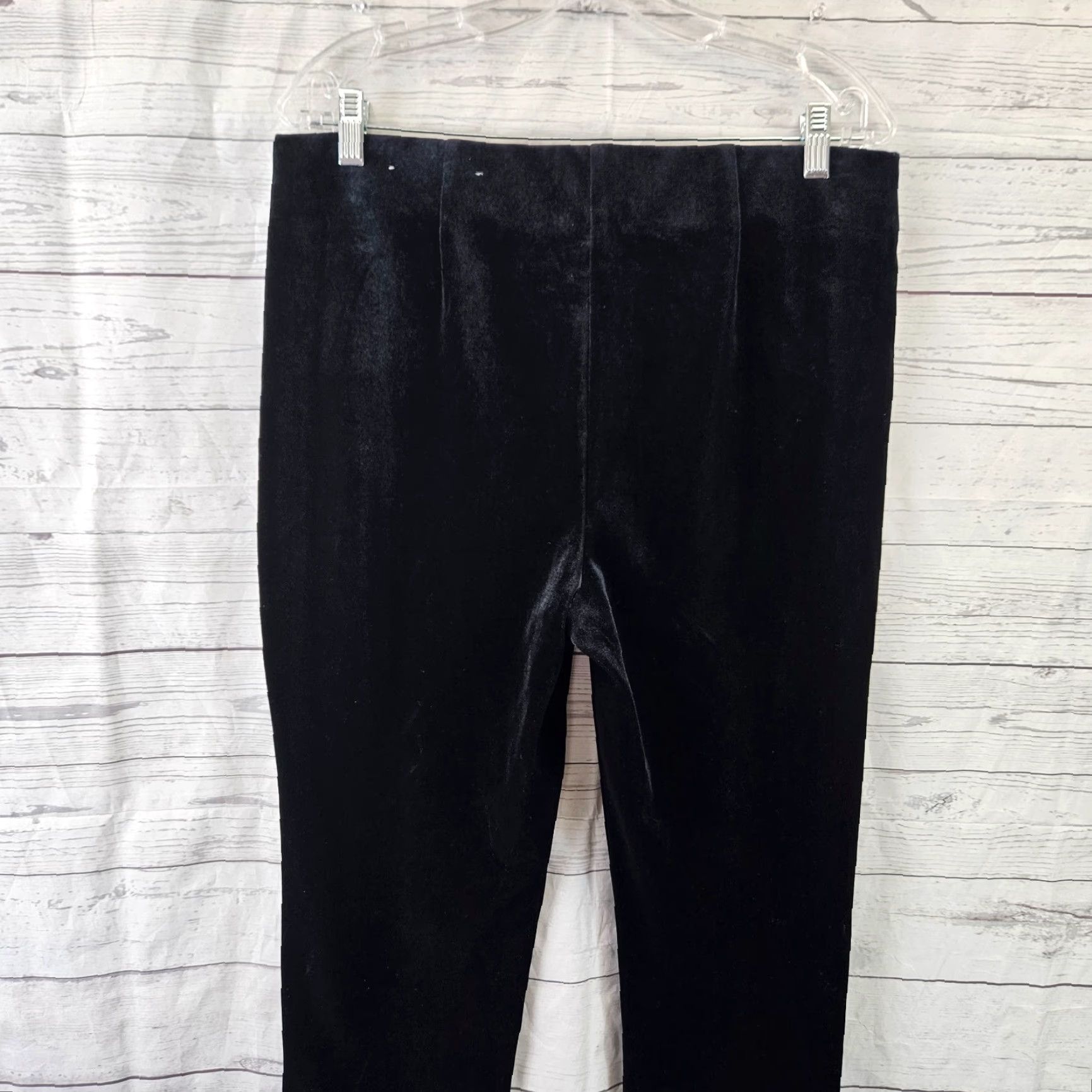 Vintage Chico's Womens Velvet Pants Pull On Solid Black 12 High Rise Ankle Size 34" / US 12 / IT 48 - 4 Thumbnail