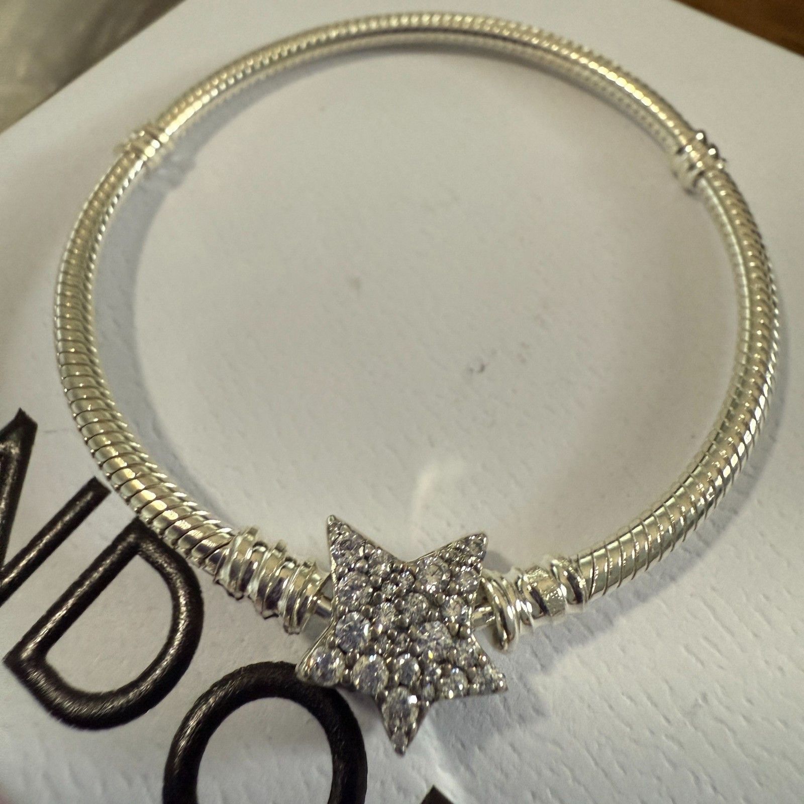 pandora Authentic Pandora Sparkling Star Sterling Silver Snake Chain Size ONE SIZE - 4 Thumbnail