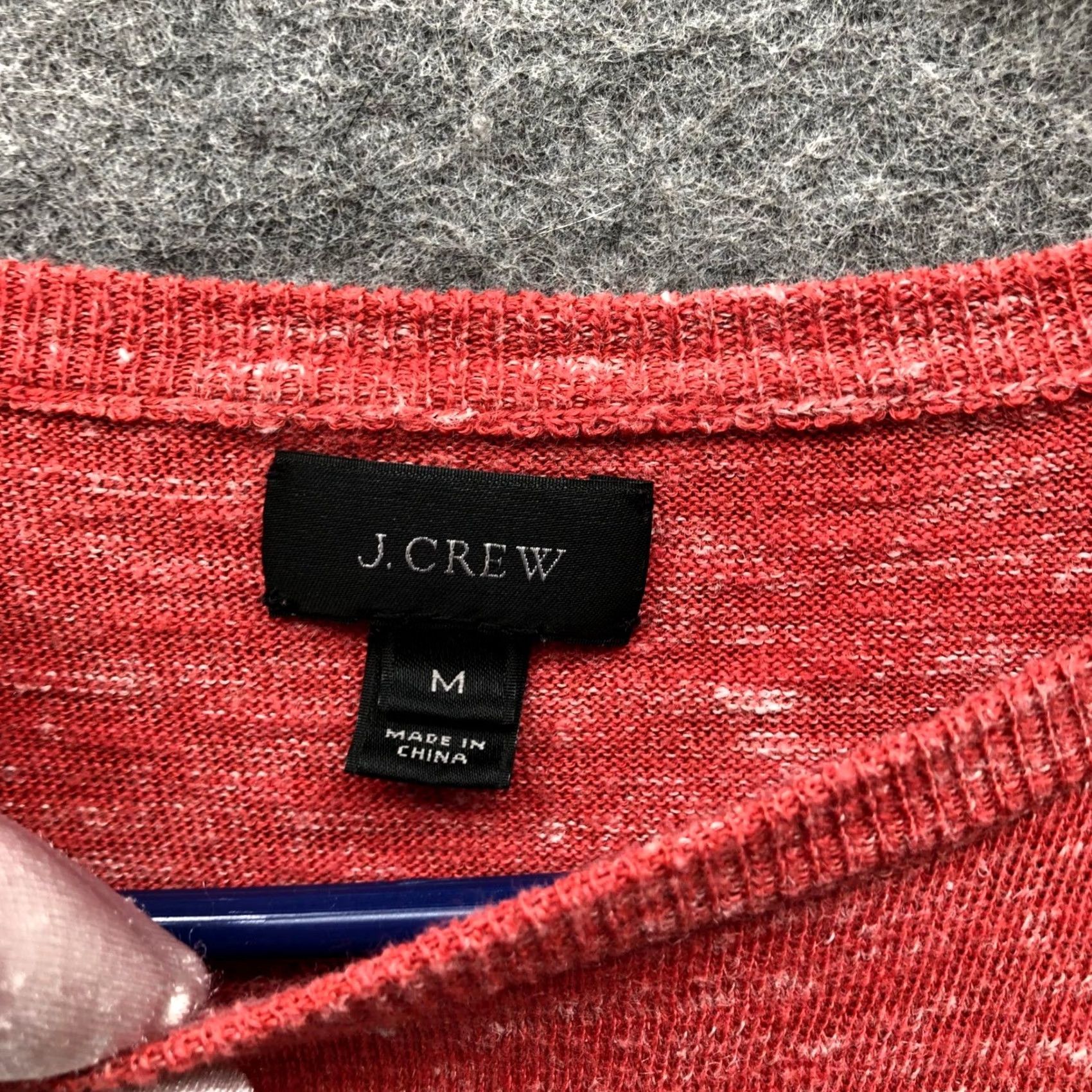 J.Crew J.CREW Linen Blend Sweater Mens M Crewneck Pullover Coral Heathered Size US M / EU 48-50 / 2 - 5 Thumbnail