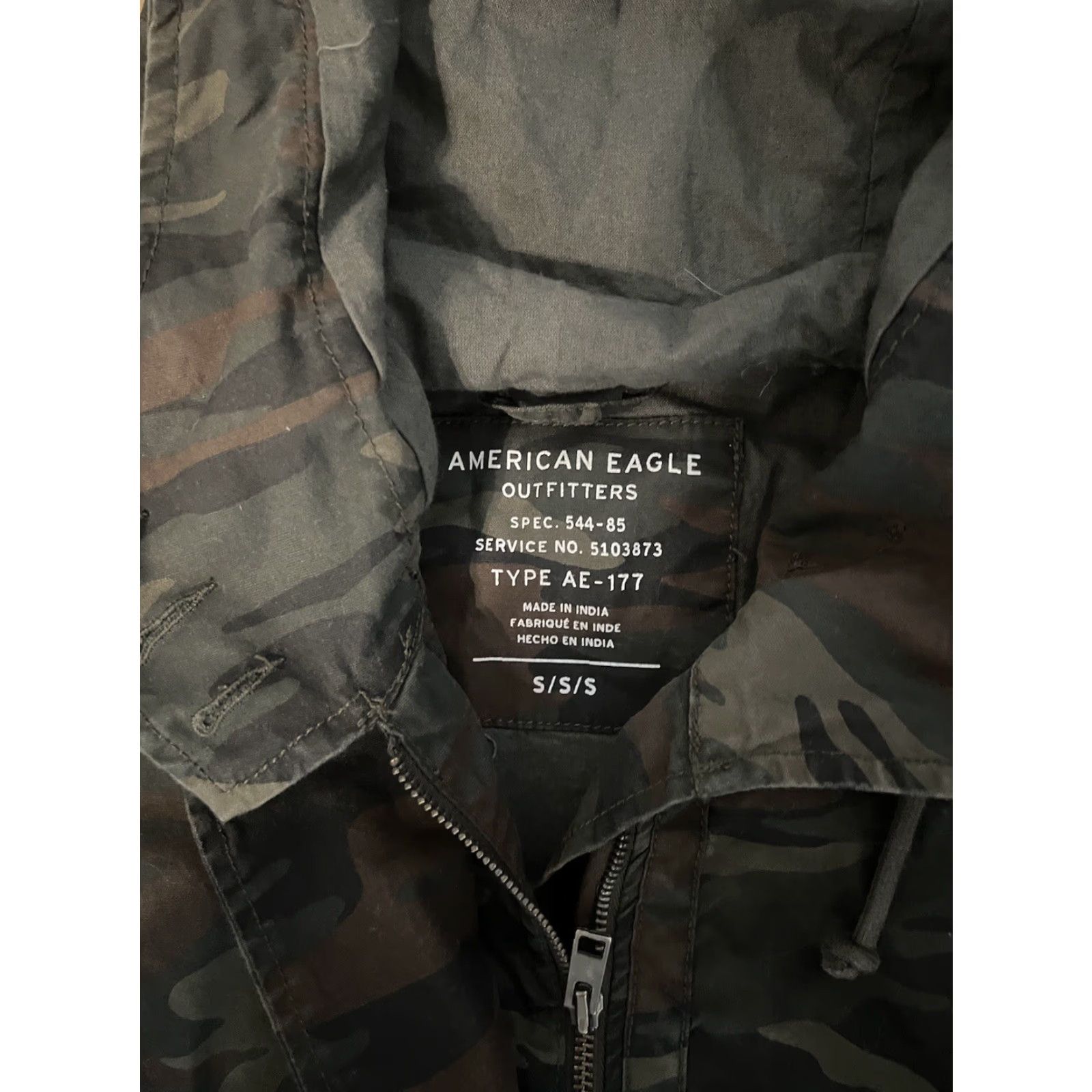 American Eagle Outfitters American Eagle Embroidered Floral Love Camo Utility Jacket Sz S Hooded Pockets Size S / US 4 / IT 40 - 3 Thumbnail