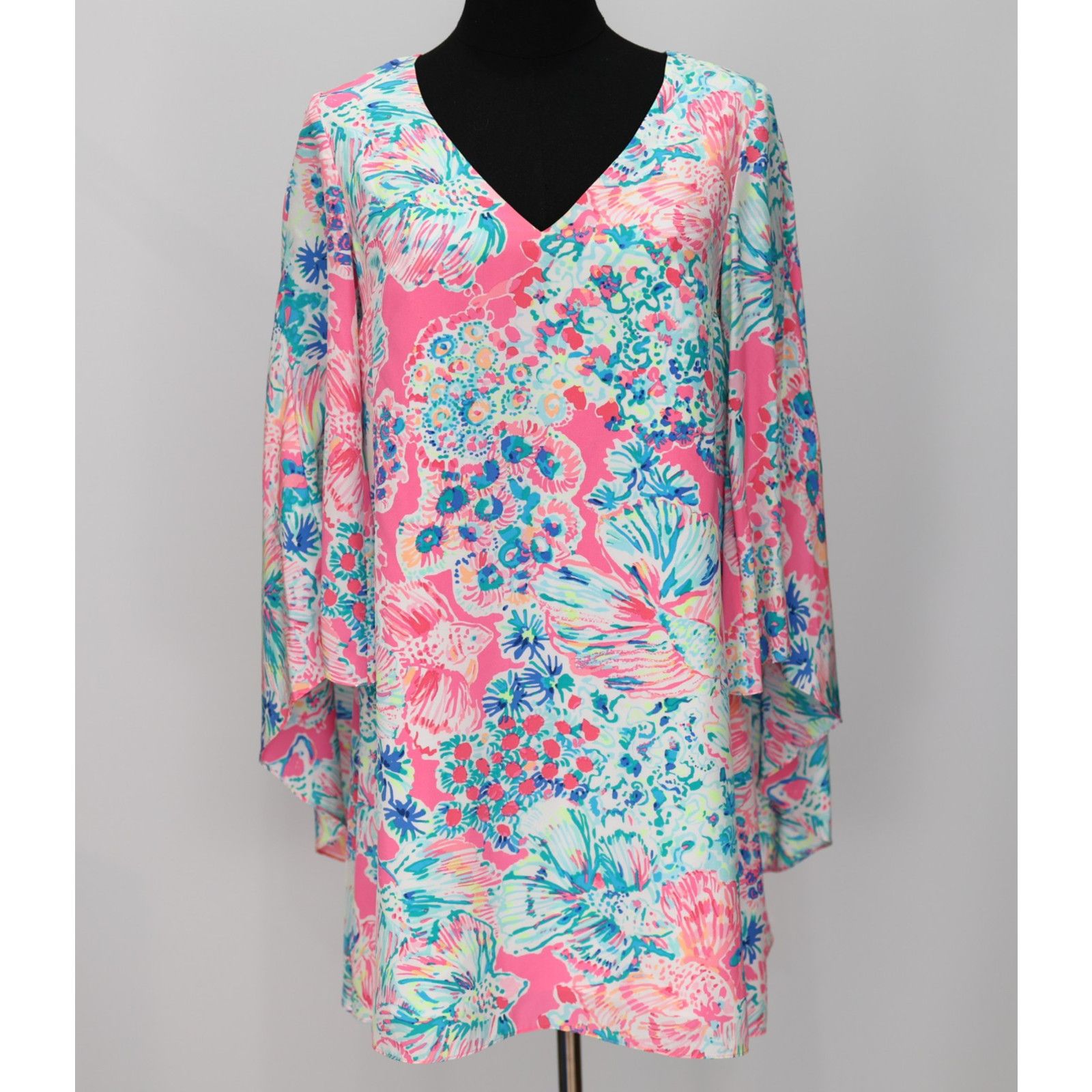 Lilly Pulitzer NWoT LILY PULITZER Tiki Pink Gypsea Miri Silk Dress Size 00 Size XXS / US 00 / IT 34 - 2 Thumbnail