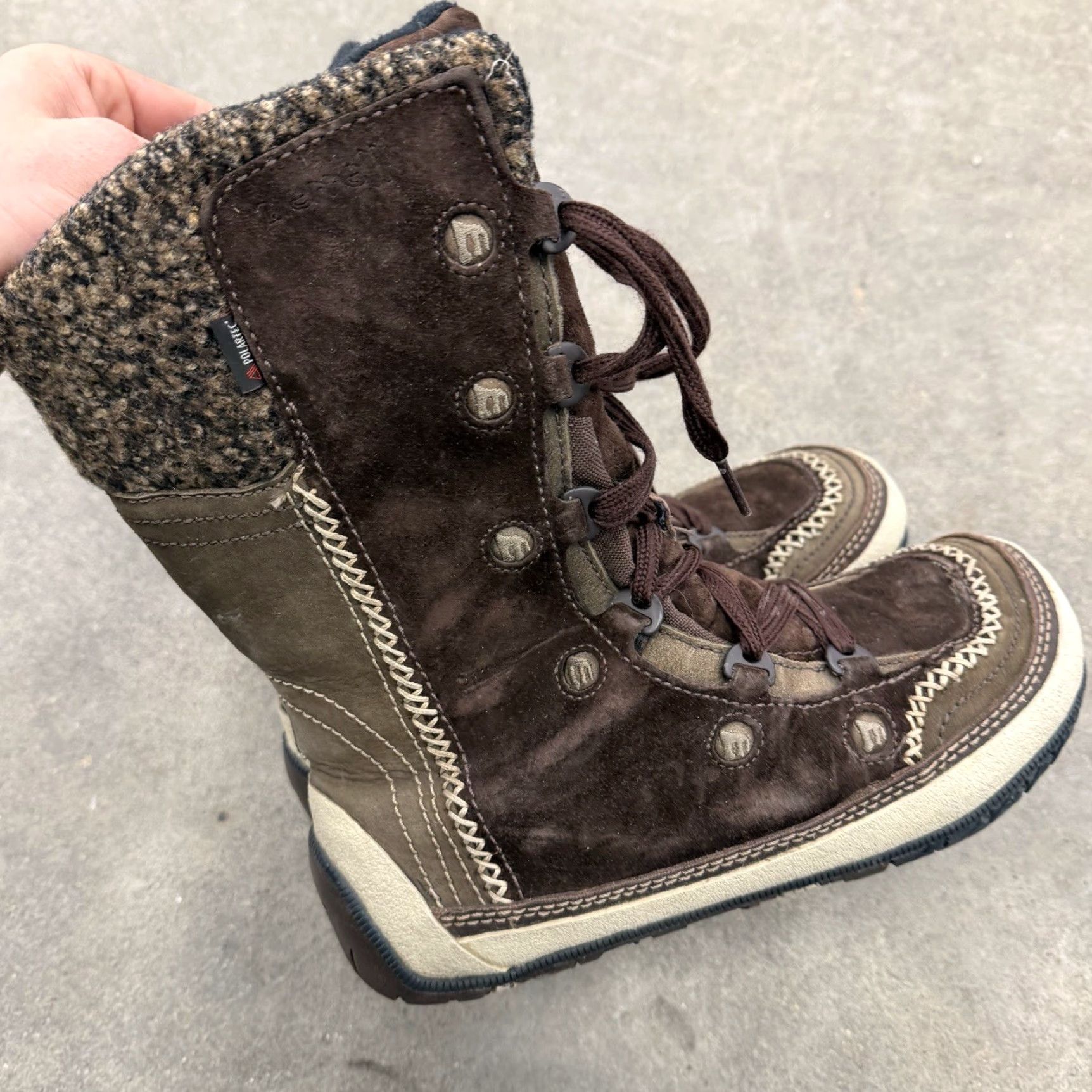 Merrell Merrell Womens Suede Puffin Lace High Boots J20188 Sz 9 Brown Leather Rubber Mid-Calf Round Toe Snow Boot Casual - 40 EU - 6.5 UK - Pre-owned Good Size US 7 / IT 37 - 4 Thumbnail