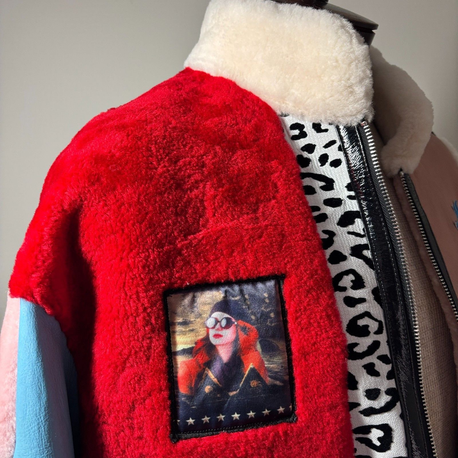 Other Rare Patchwork Shearling Jacket Bomber One Size Fits All NEW Size M / US 6-8 / IT 42-44 - 12 Thumbnail