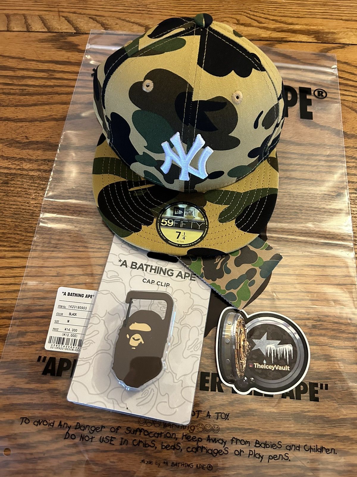 Bape Bape x MLB Yellow NYY Fitted Hat 7 1/4 | Grailed