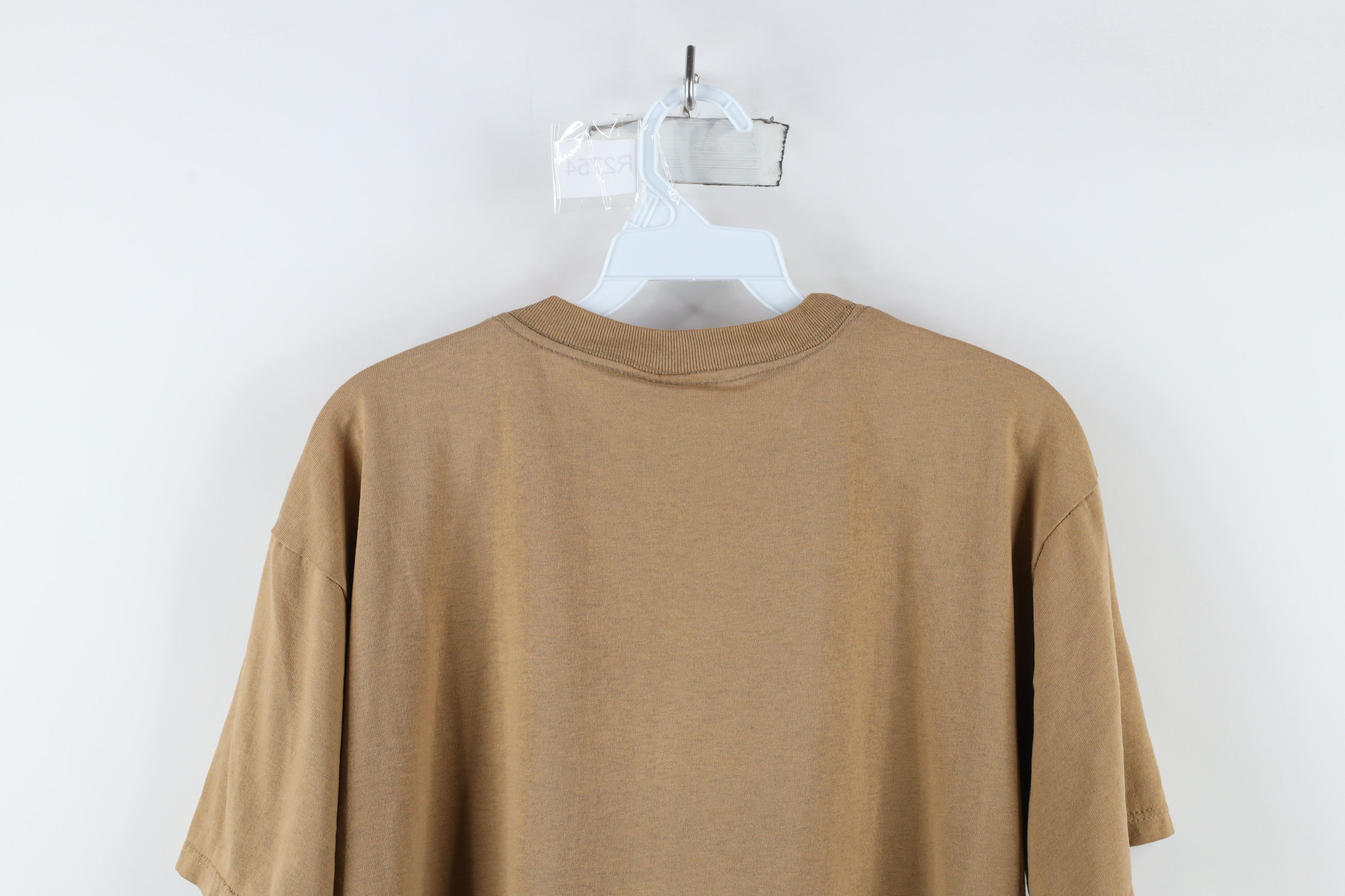 Vintage Vintage 90s Streetwear Blank Pocket T-Shirt Beige USA Size US M / EU 48-50 / 2 - 11 Thumbnail