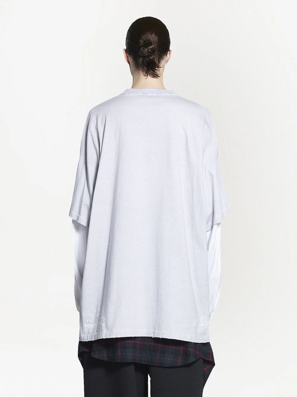 Balenciaga o1in1g0524 Metal Double Sleeves T-Shirt in Dirty White Size US M / EU 48-50 / 2 - 3 Thumbnail