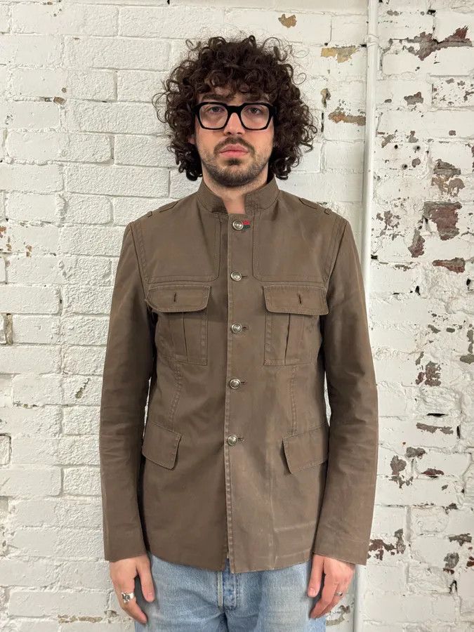 Gucci AW2008 Gucci Officer Beige Utility Cotton Jacket Size US M / EU 48-50 / 2 - 2 Thumbnail