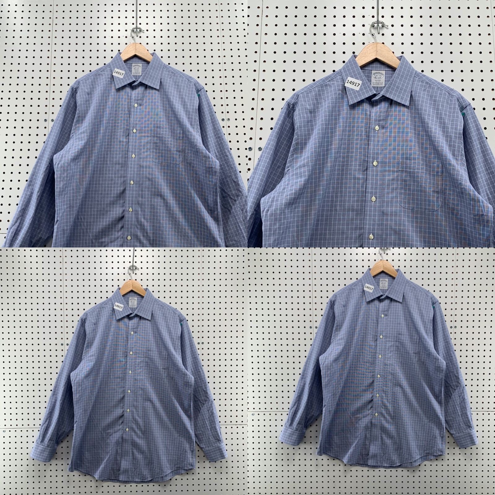 Brooks Brothers VINTAGE Brooks Brothers Button-Up Shirt Mens Regents 16.5 34 Blue White Check Spread Collar Size US XL / EU 56 / 4 - 8 Thumbnail